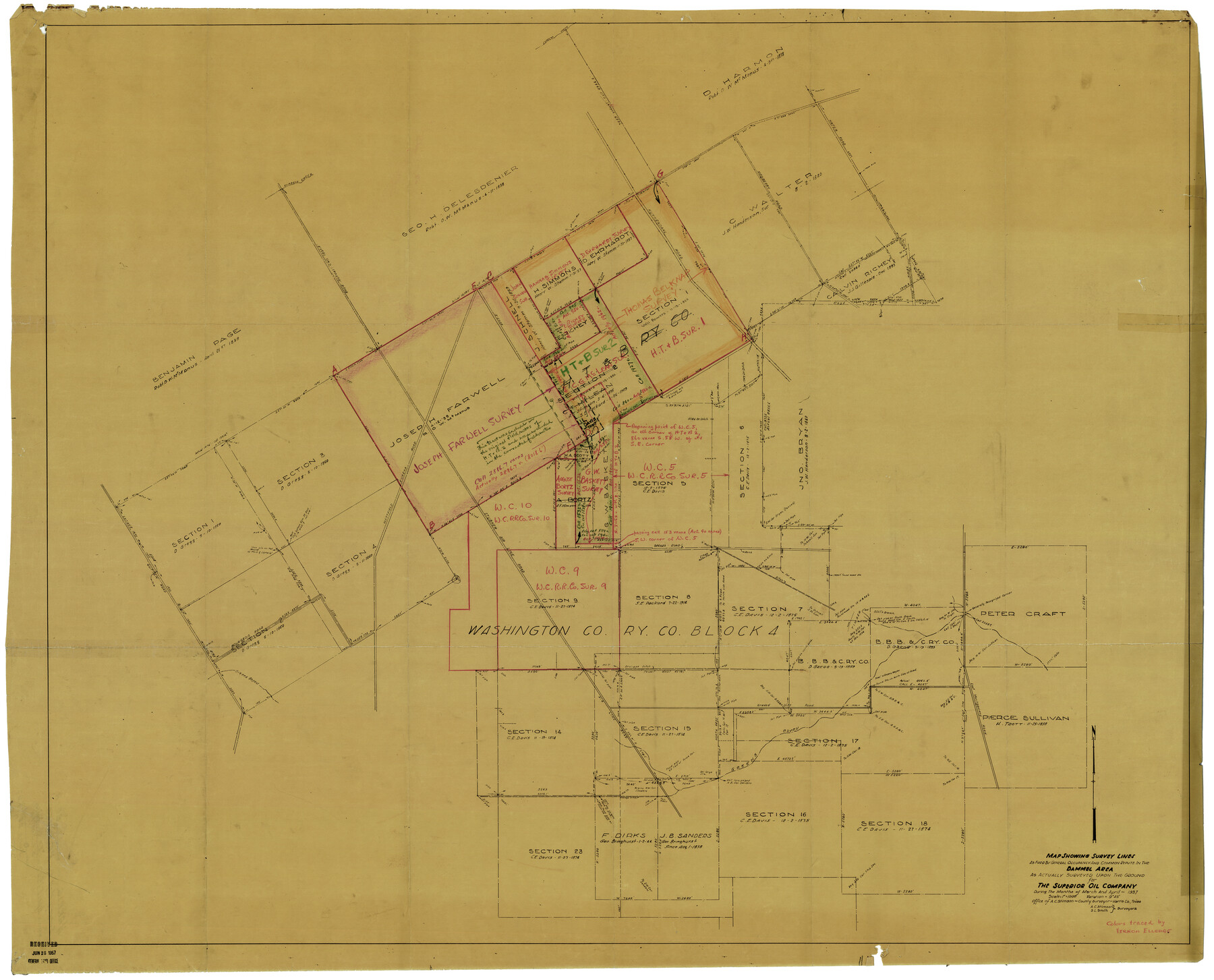 9136, Harris County Rolled Sketch 80A, General Map Collection
