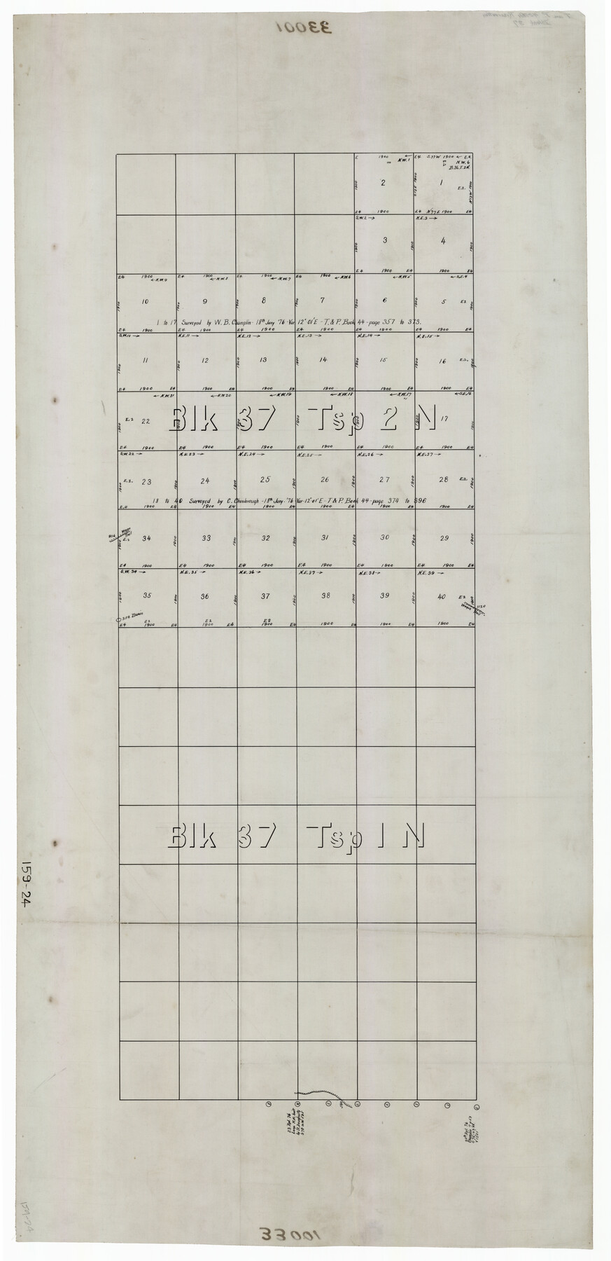 91363, [Block 37, Townships 1 and 2 North], Twichell Survey Records