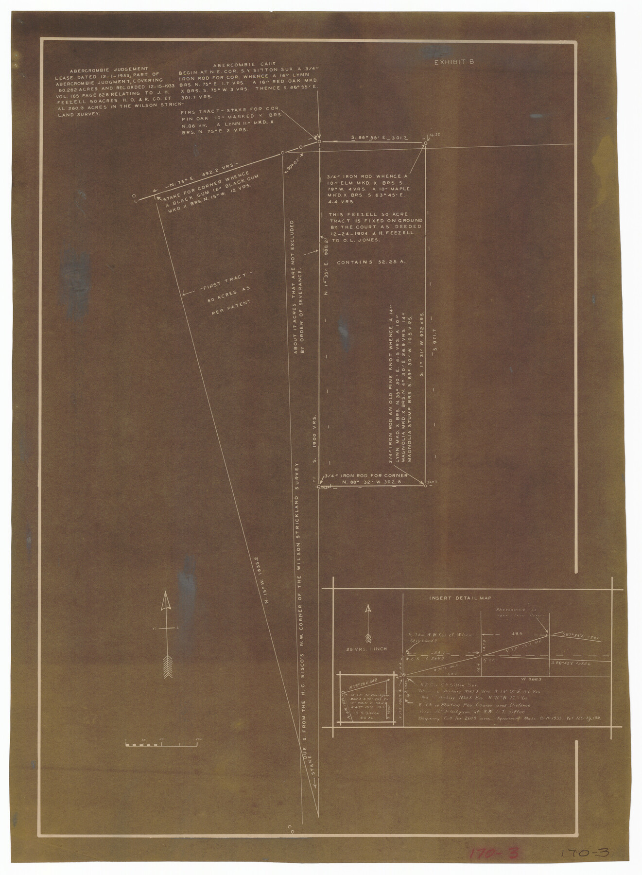 91369, [Strickland Survey Sketch Showing Abercrombie Corner, Exhibit C], Twichell Survey Records