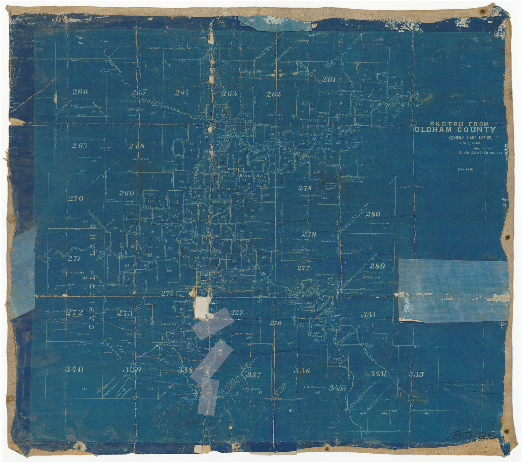 91404, Sketch from Oldham County, Twichell Survey Records