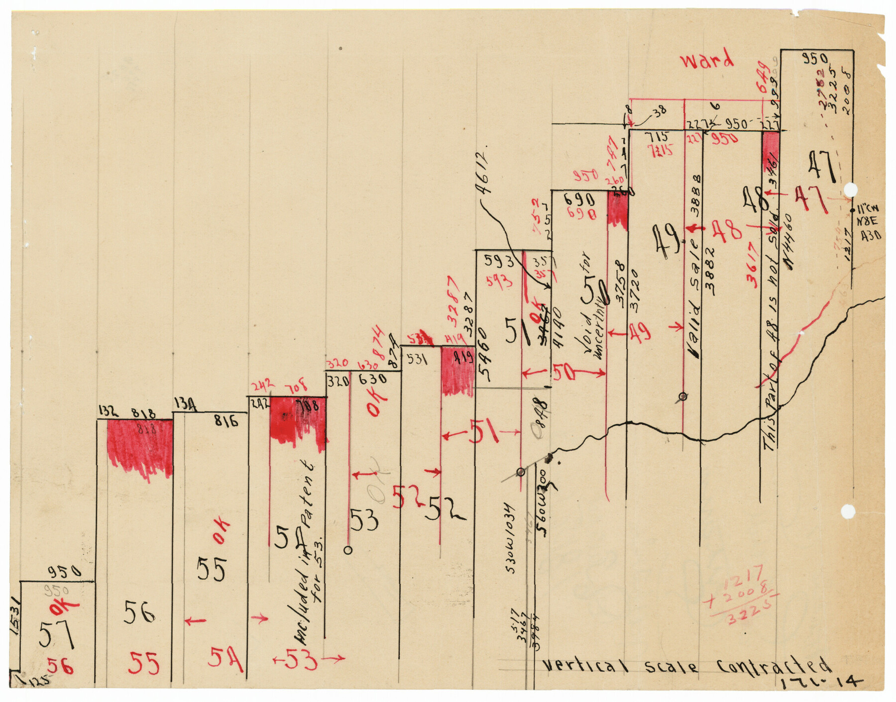 91412, [H. & T. C. RR. Company, Block 47, Sections 47- 56 Corrected], Twichell Survey Records