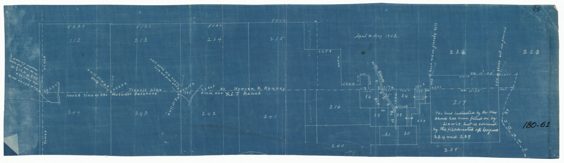 91430, [Leagues 212- 217, 241- 244, and Vicinity], Twichell Survey Records