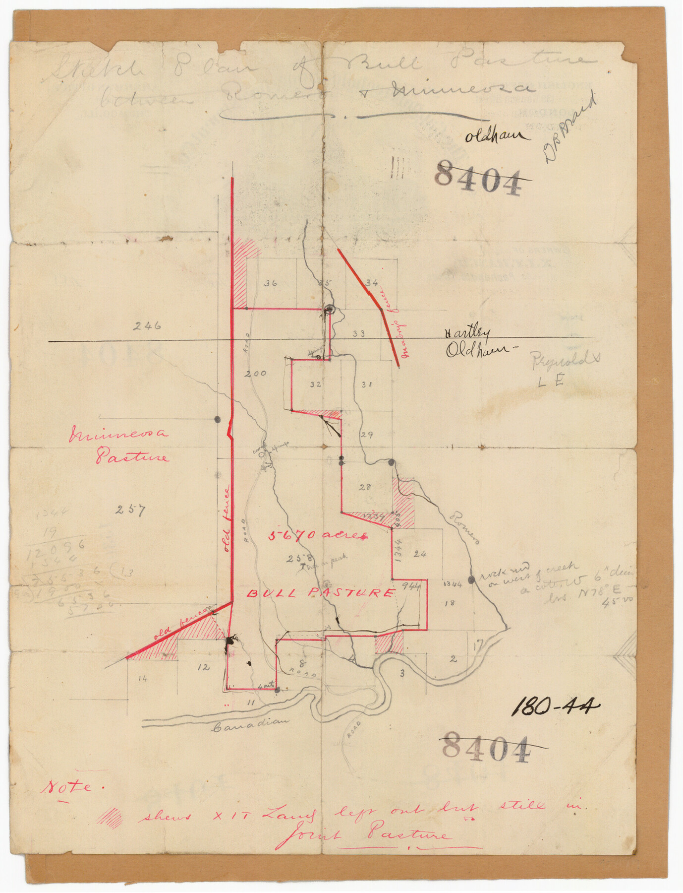 91450, Sketch of Bull Pasture, Twichell Survey Records