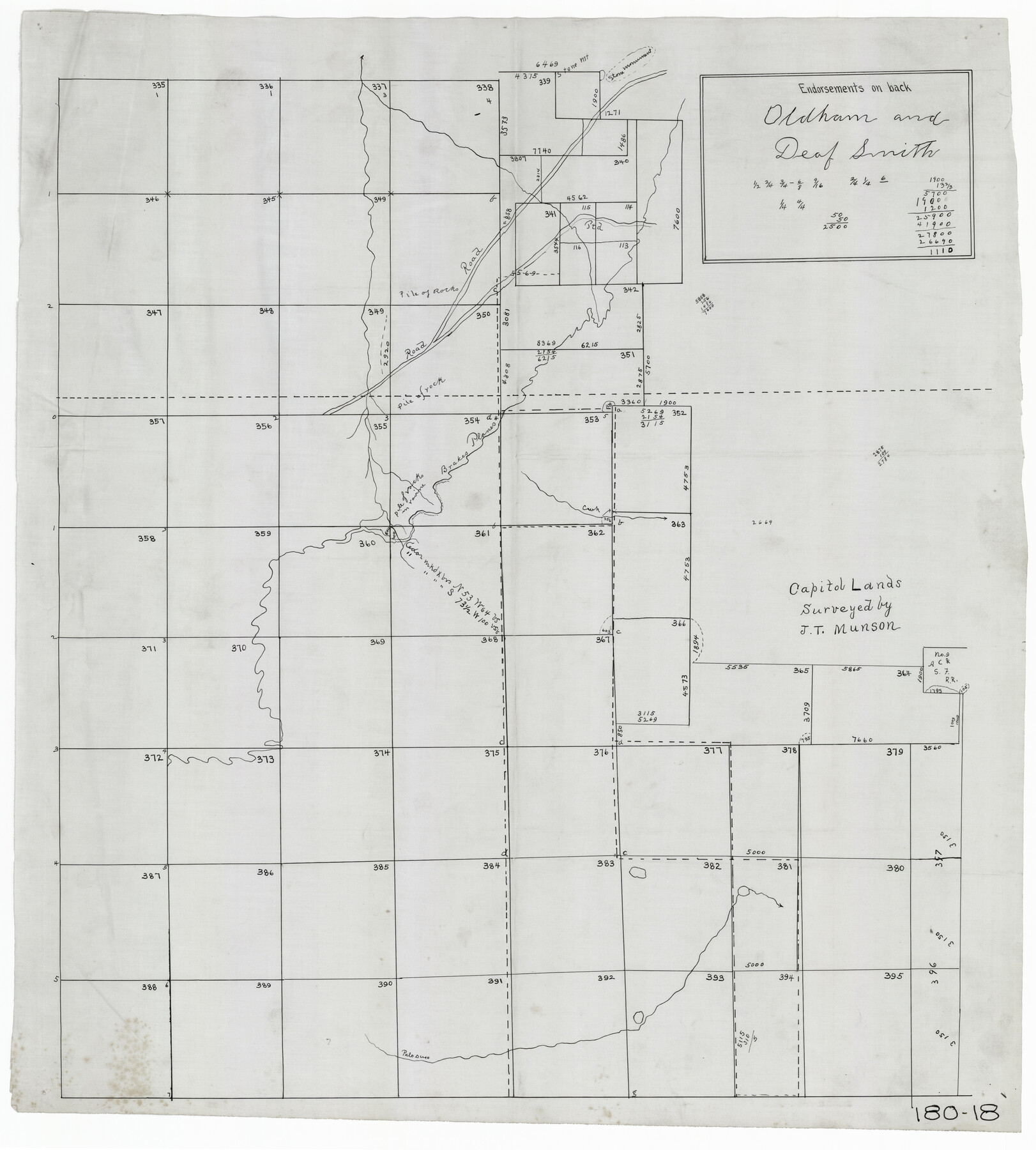 91482, [Capitol Lands in Oldham and Deaf Smith Counties], Twichell Survey Records