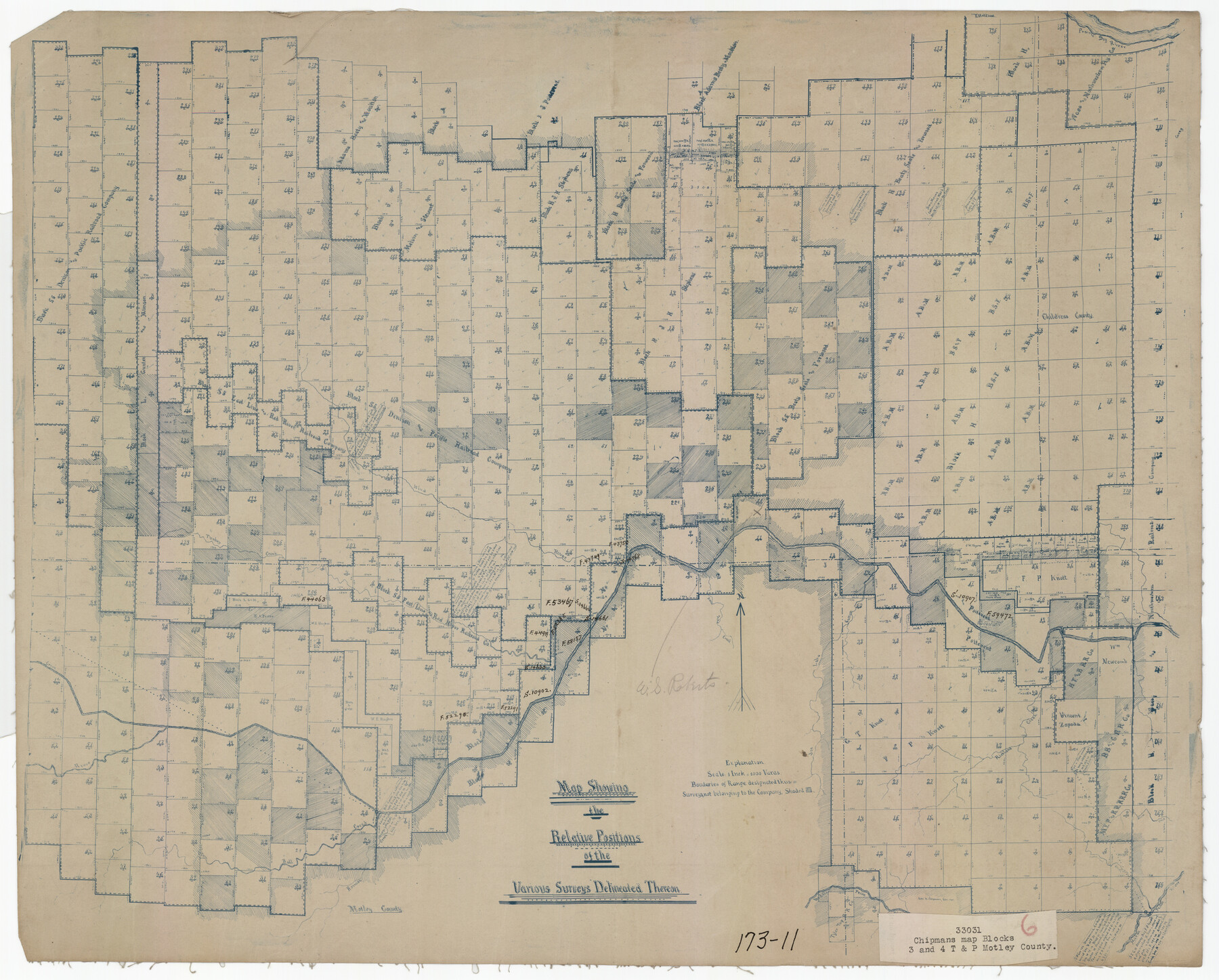 91500, Map Showing the Relative Positions of the Various Surveys Delineated Thereon, Twichell Survey Records