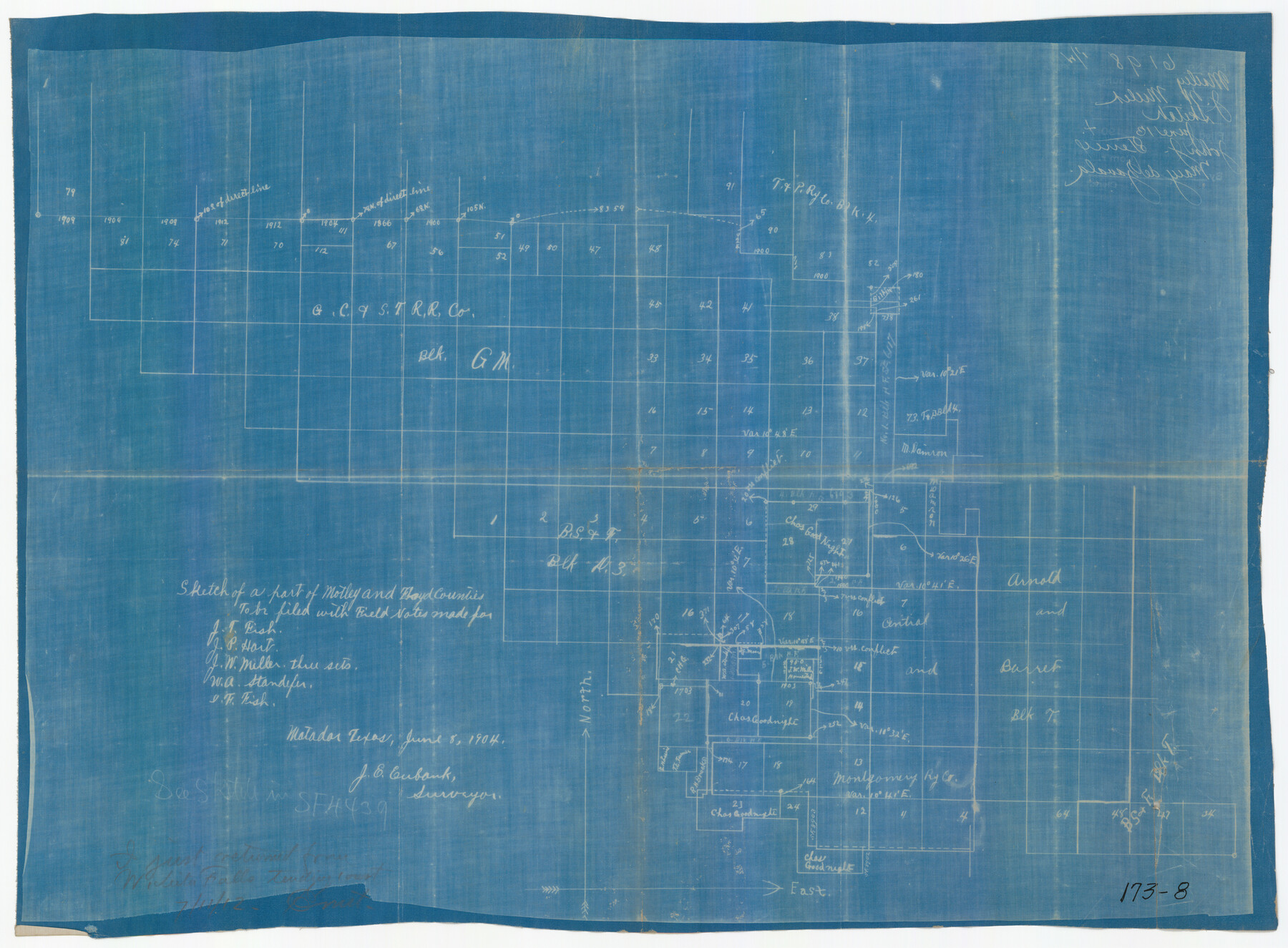 91502, [Blocks GM, and D3 and Vicinity in Motley and Floyd Counties], Twichell Survey Records