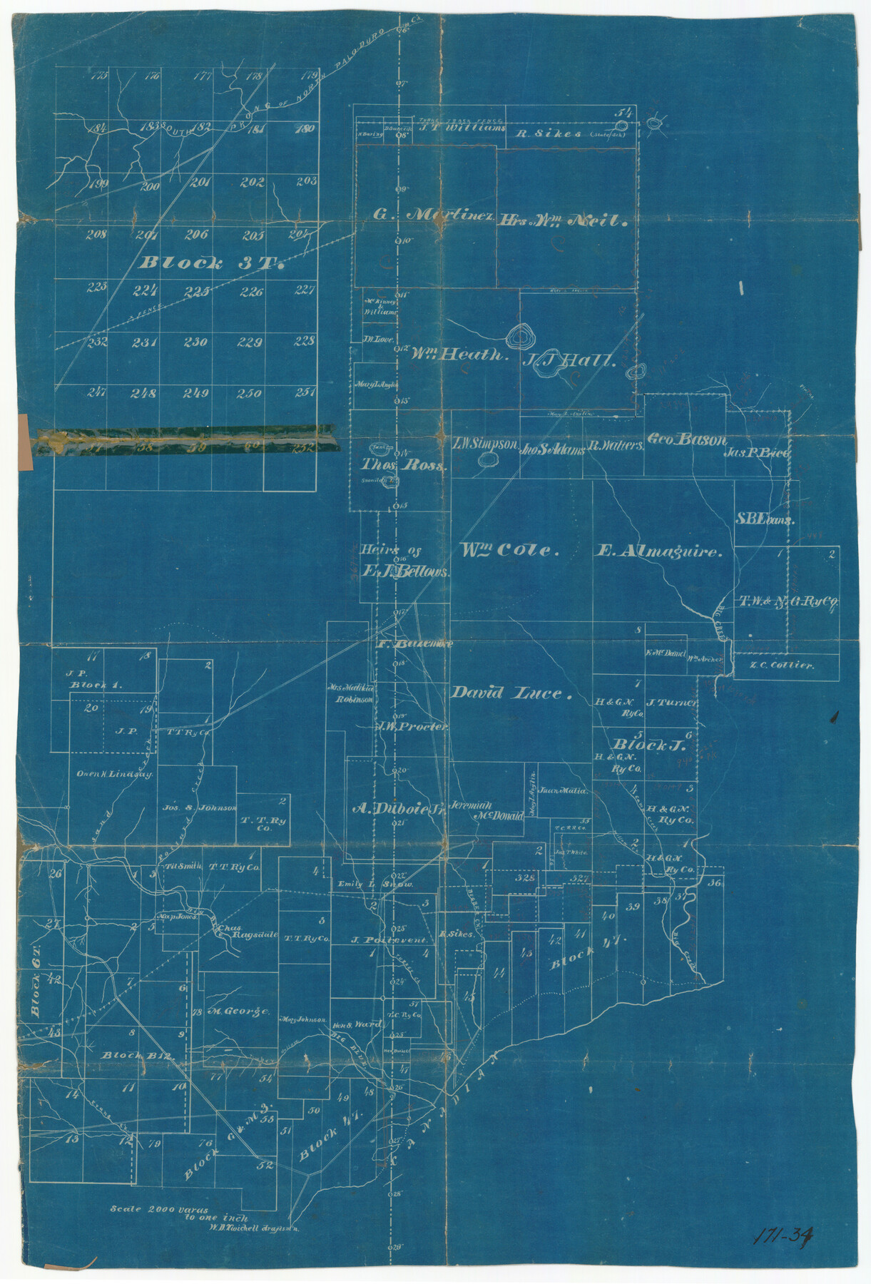 91522, [Portions of Blocks 3T, G. & M. Block 3, Block 47, and Block J], Twichell Survey Records