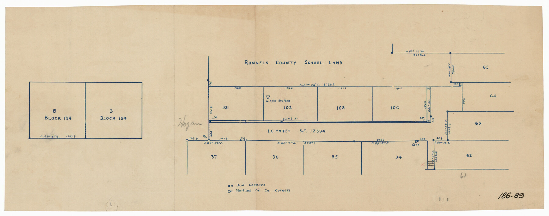 91560, [Surveys Surrounding I. G. Yates S.F. 12394], Twichell Survey Records