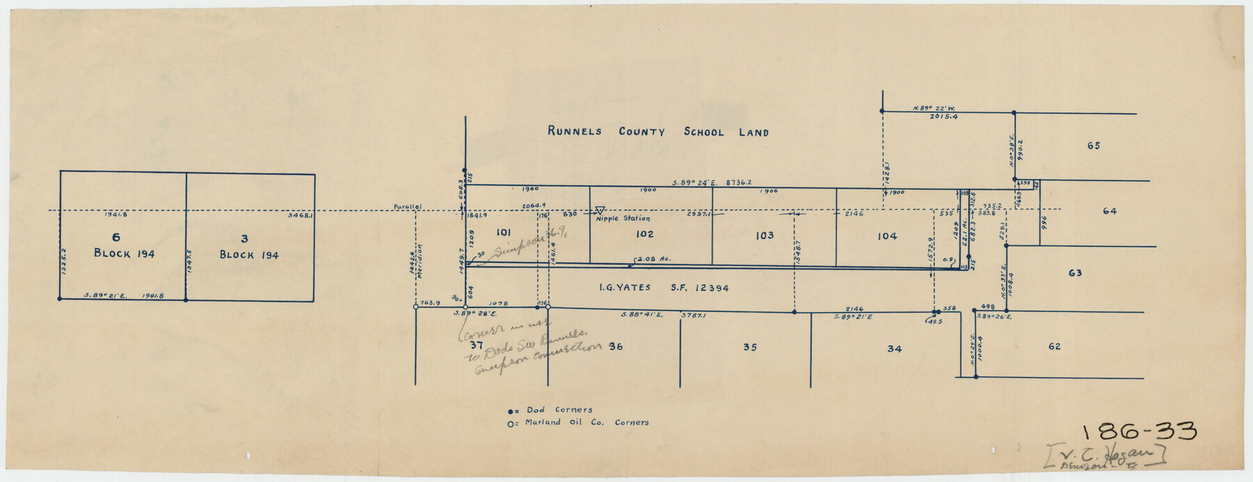 91577, [Surveys Surrounding I. G. Yates S.F. 12394], Twichell Survey Records