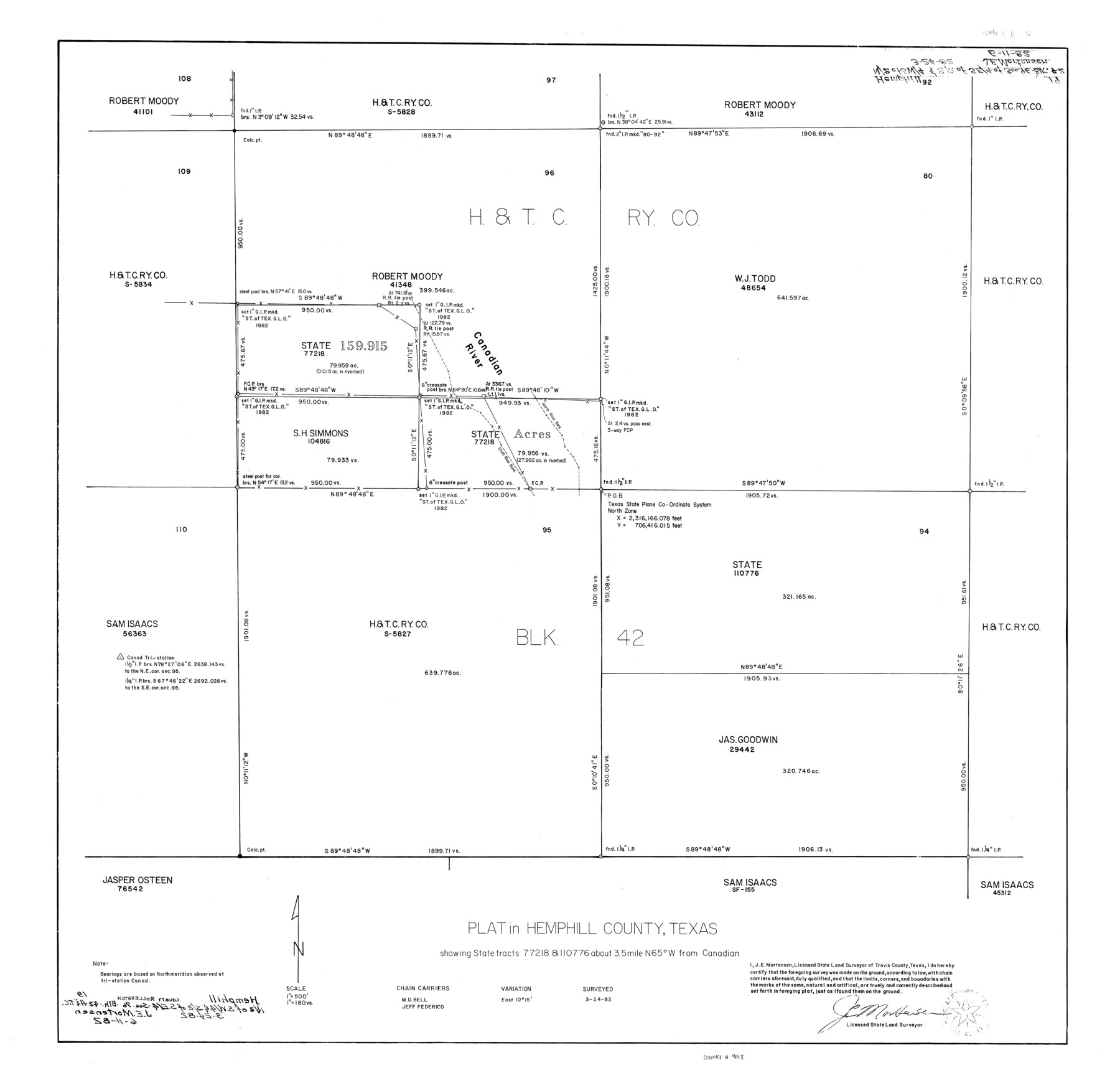 9158, Hemphill County Rolled Sketch 19, General Map Collection