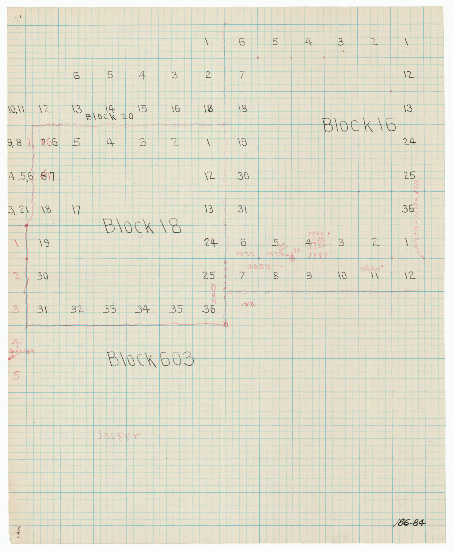 91594, [University Lands Blocks 16, 18, 19 and 20], Twichell Survey Records