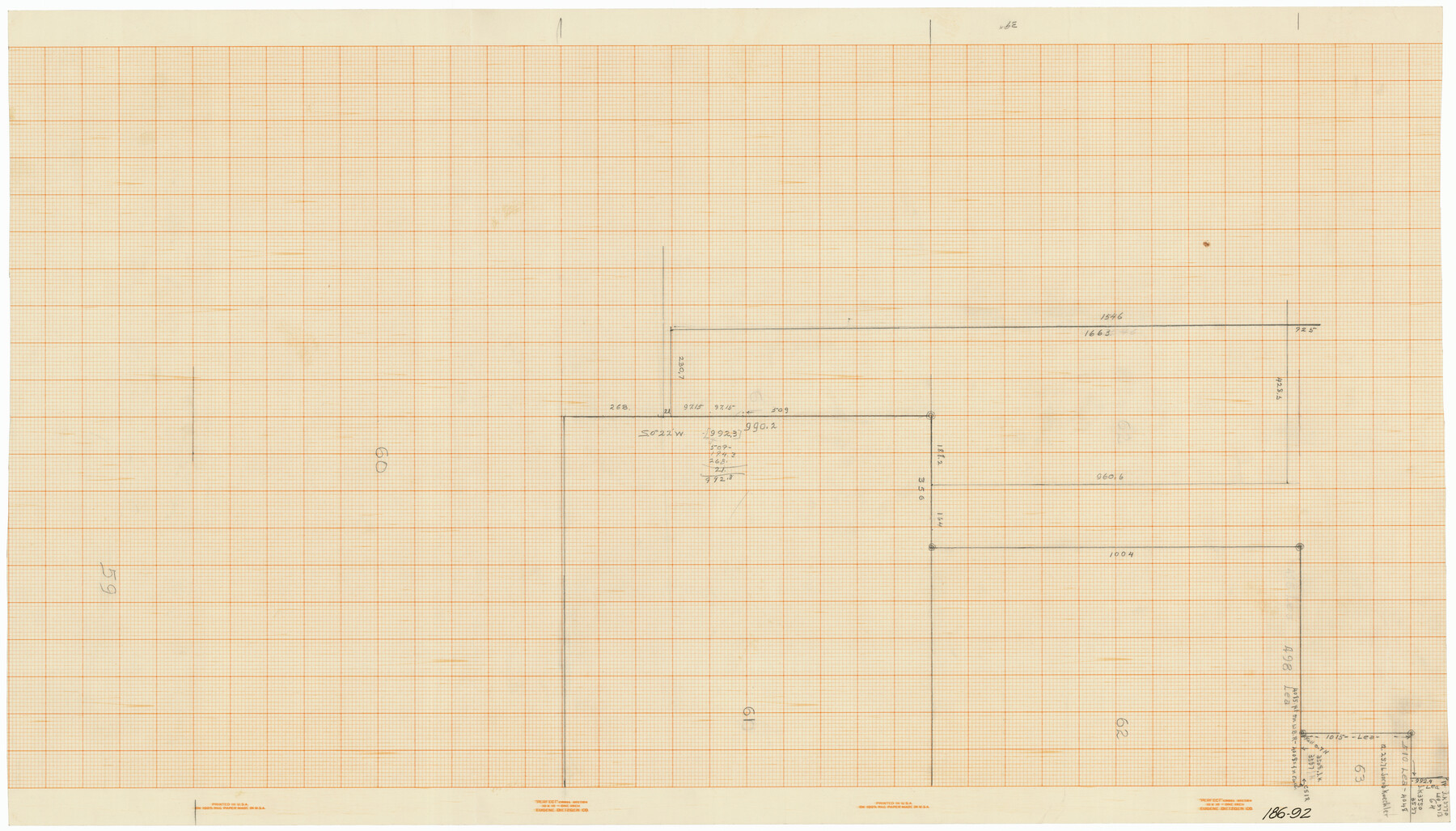 91620, [Sketch of Sections 61-64, l. & G. N. Block 1], Twichell Survey Records