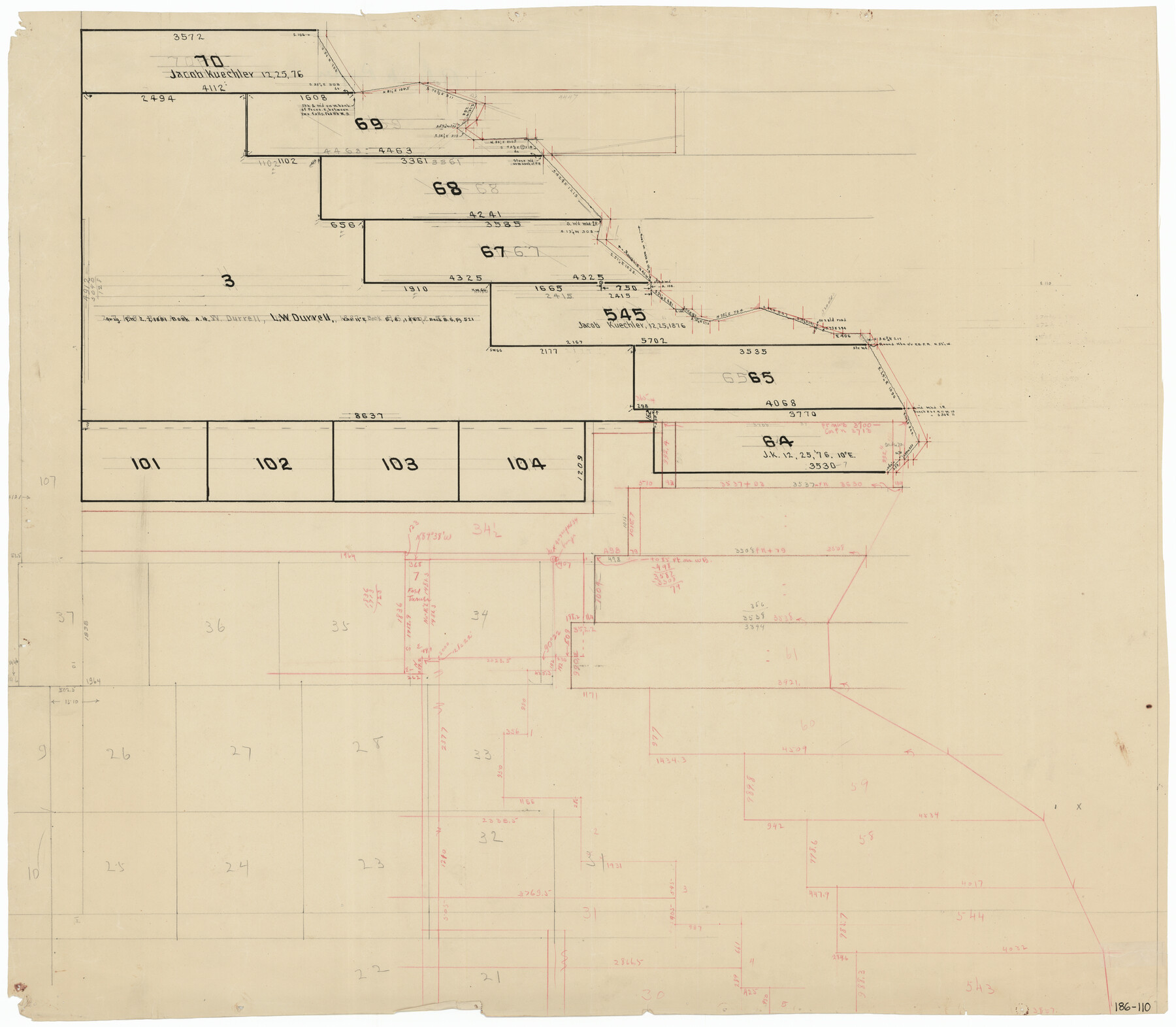 91632, [Sections 58-70, I. & G. N. Block 1, Runnels County School Land and part of Block 194], Twichell Survey Records