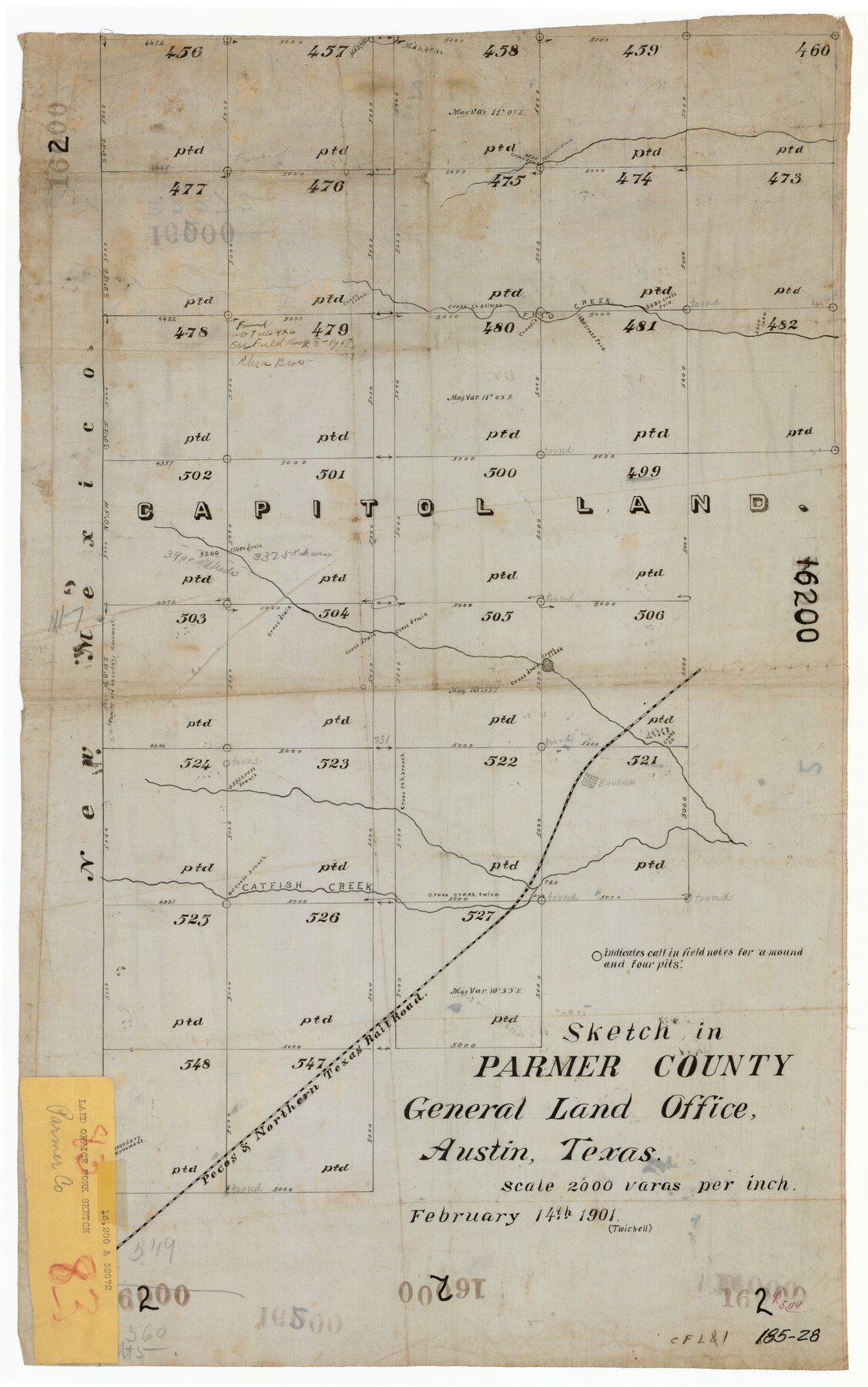 91644, Sketch in Parmer County, Twichell Survey Records