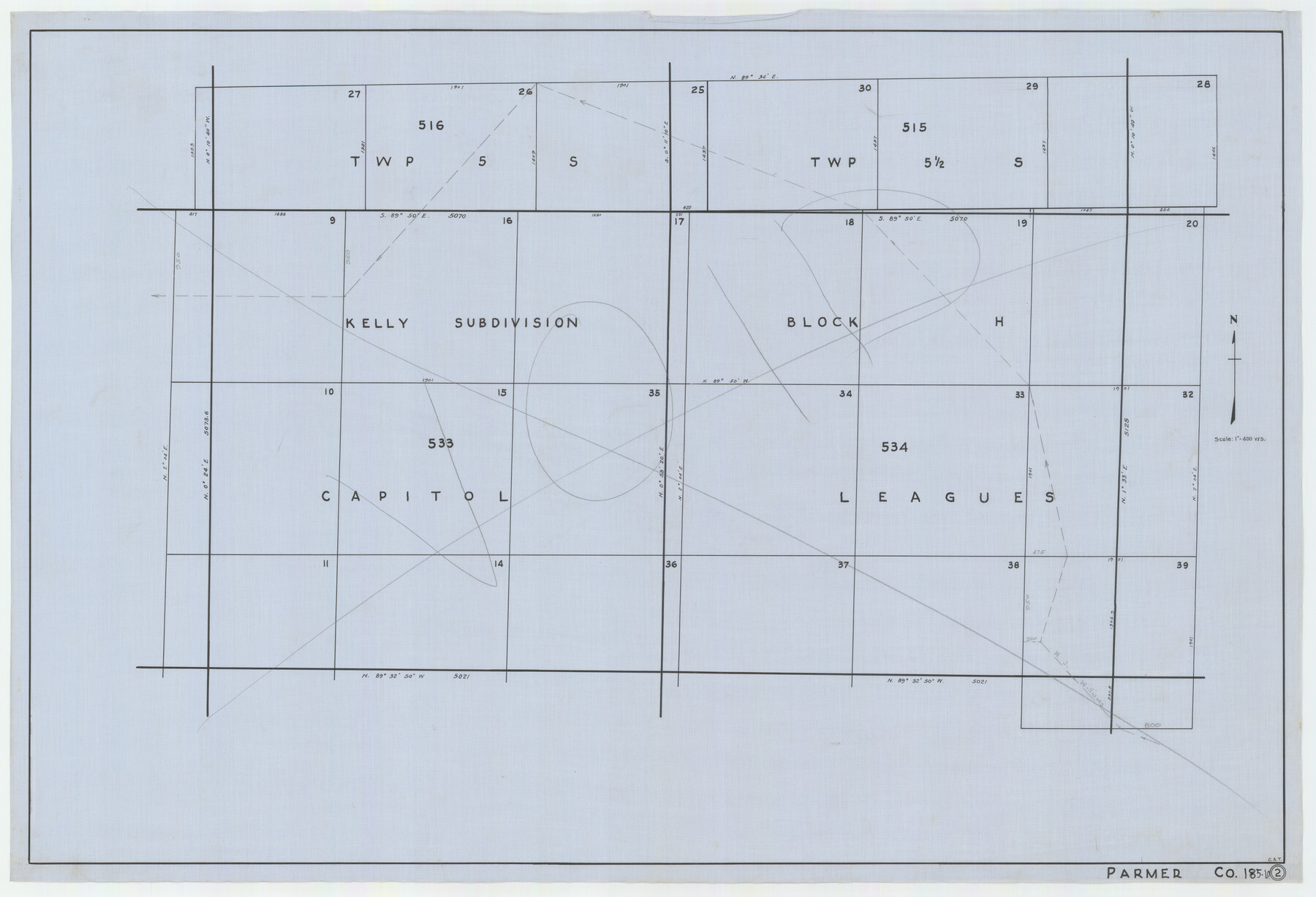 91658, Brazos River Conservation and Reclamation District Official Boundary Line Survey, Parmer County, Twichell Survey Records