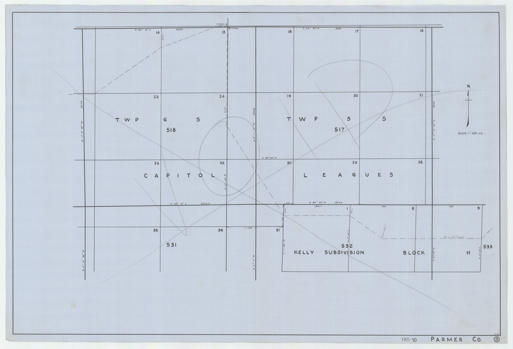 91659, Brazos River Conservation and Reclamation District Official Boundary Line Survey, Parmer County, Twichell Survey Records