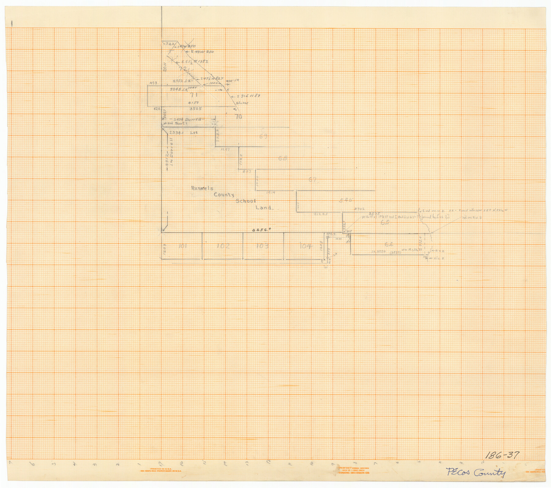 91666, [Sketch of Runnels County School Land and vicinity], Twichell Survey Records