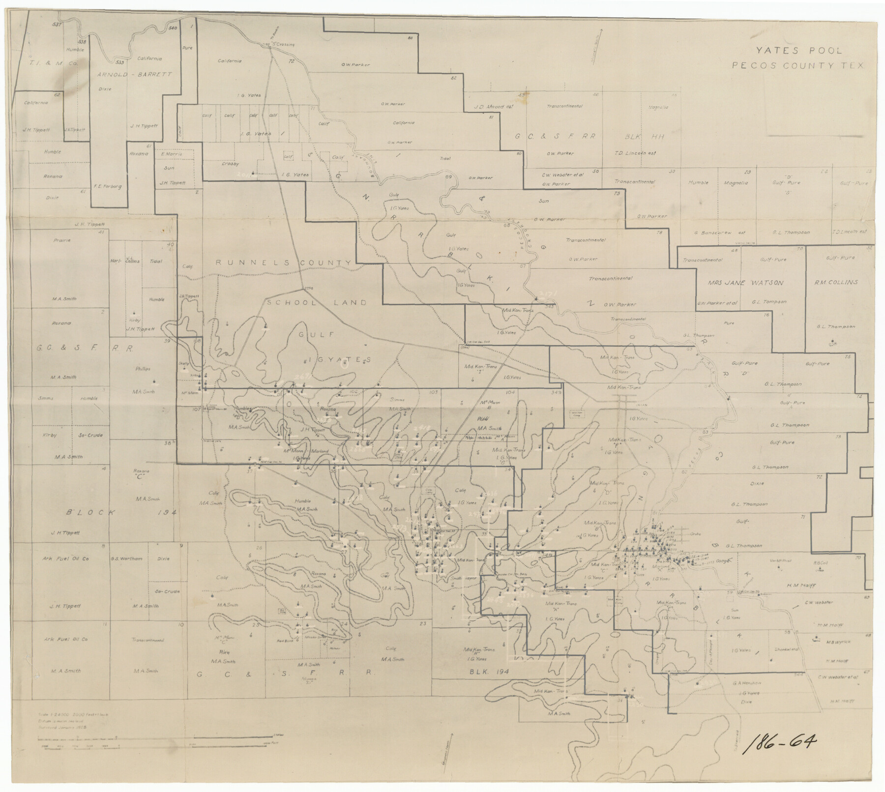 91674, Yates Pool, Pecos County, Texas, Twichell Survey Records