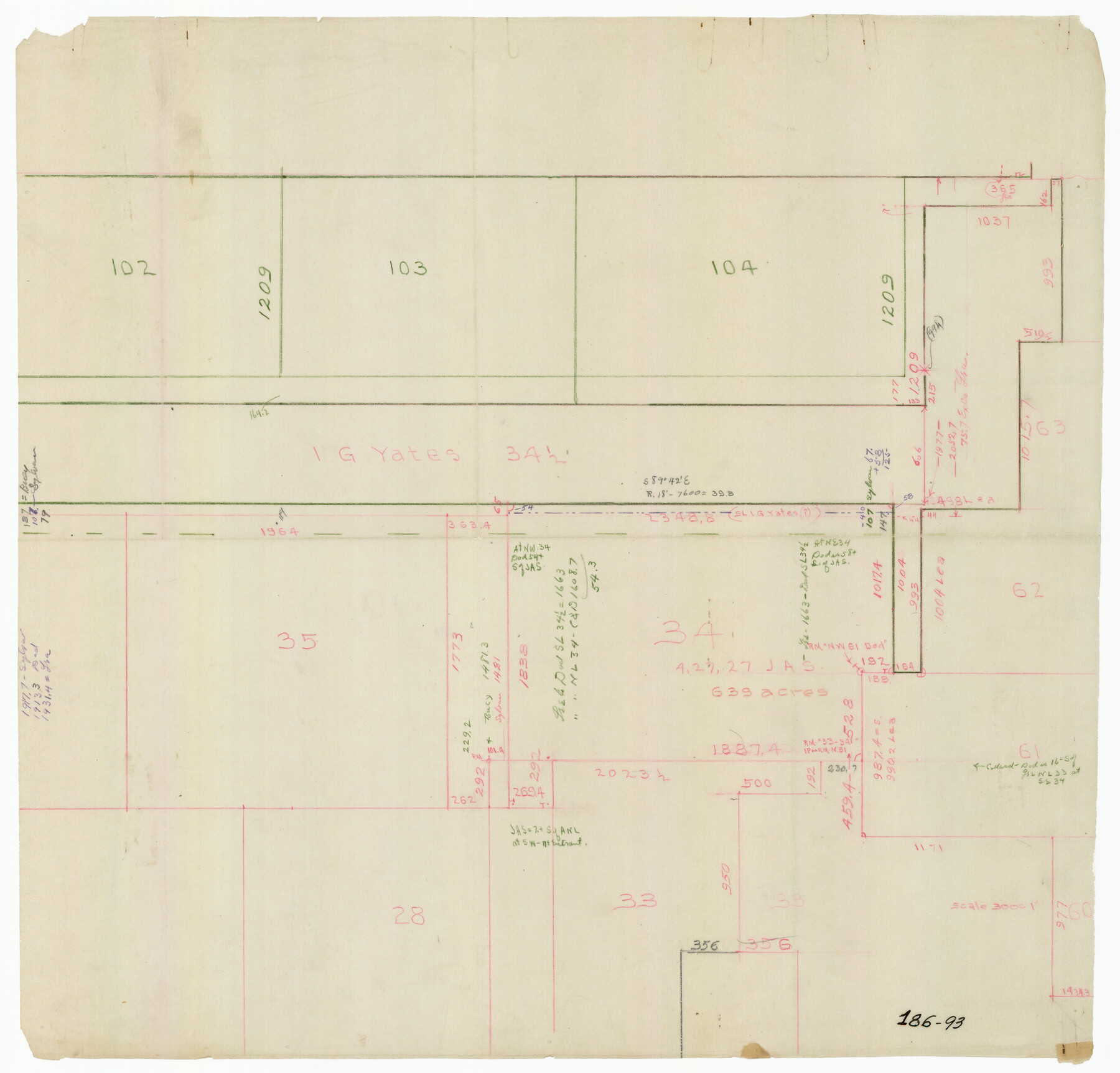 91679, [I. G. Yates survey and adjacent area south of Runnels County School Land], Twichell Survey Records