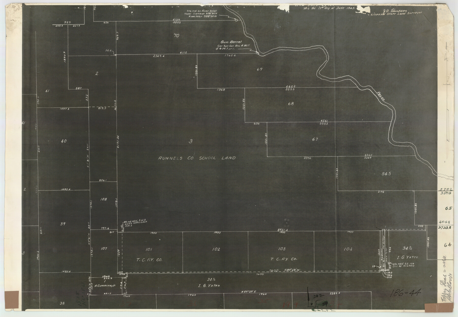 91686, [Runnels County School Land and vicinity], Twichell Survey Records