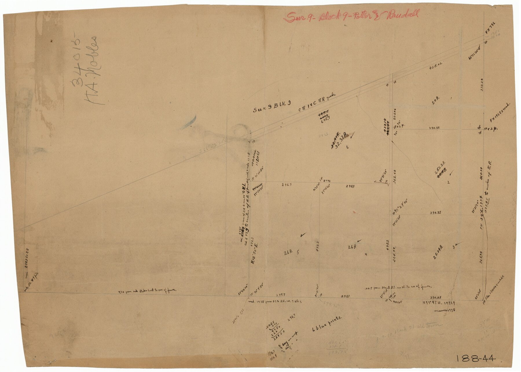 91720, [Survey 9, Block 9 Potter and Randall], Twichell Survey Records