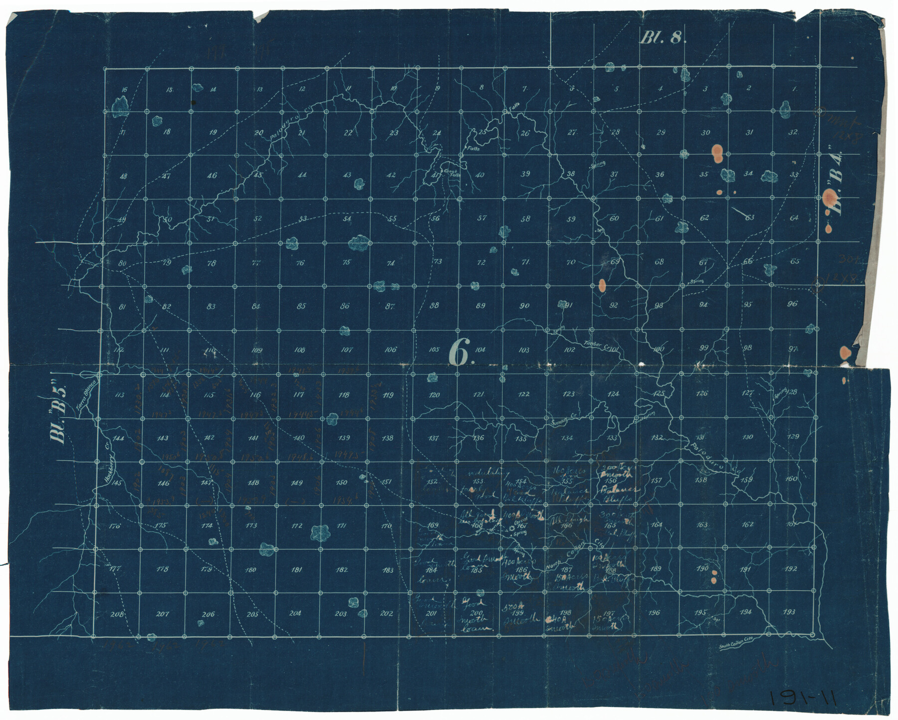 91751, [Sketch showing surveys located in Block 6], Twichell Survey Records