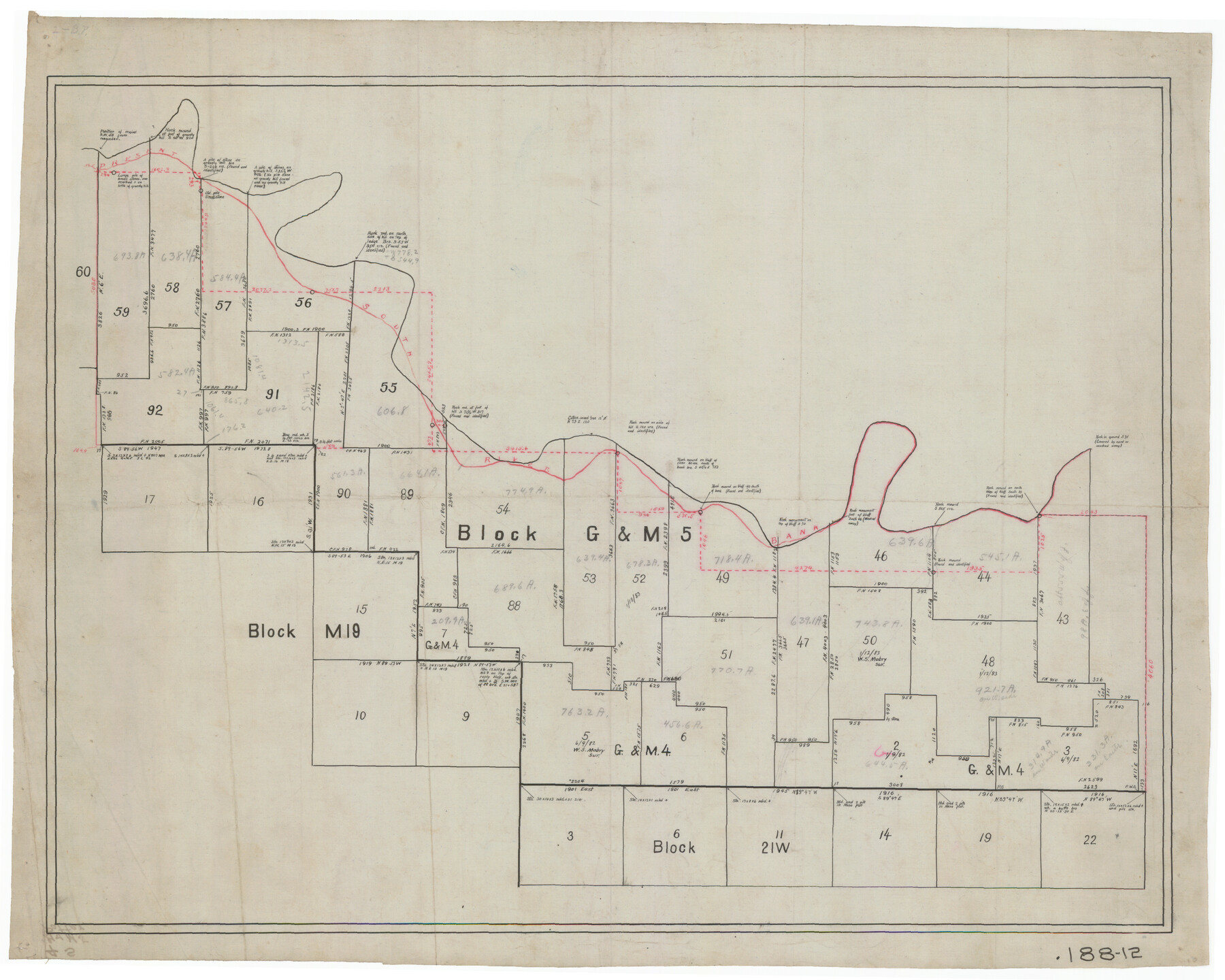 91784, [Block M-19, and G. & M. Blocks 4 and 5], Twichell Survey Records
