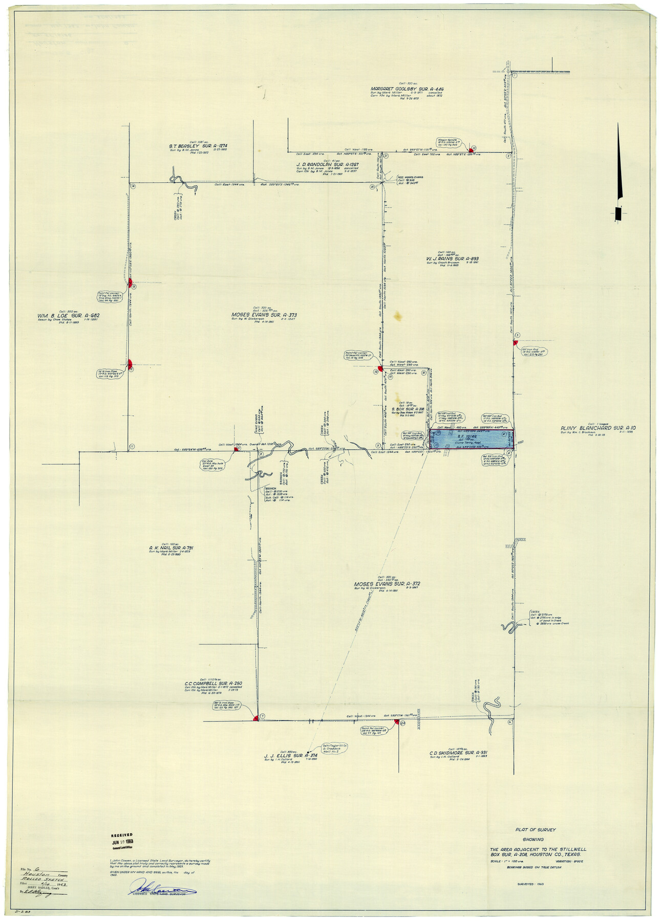 9182, Houston County Rolled Sketch 6, General Map Collection
