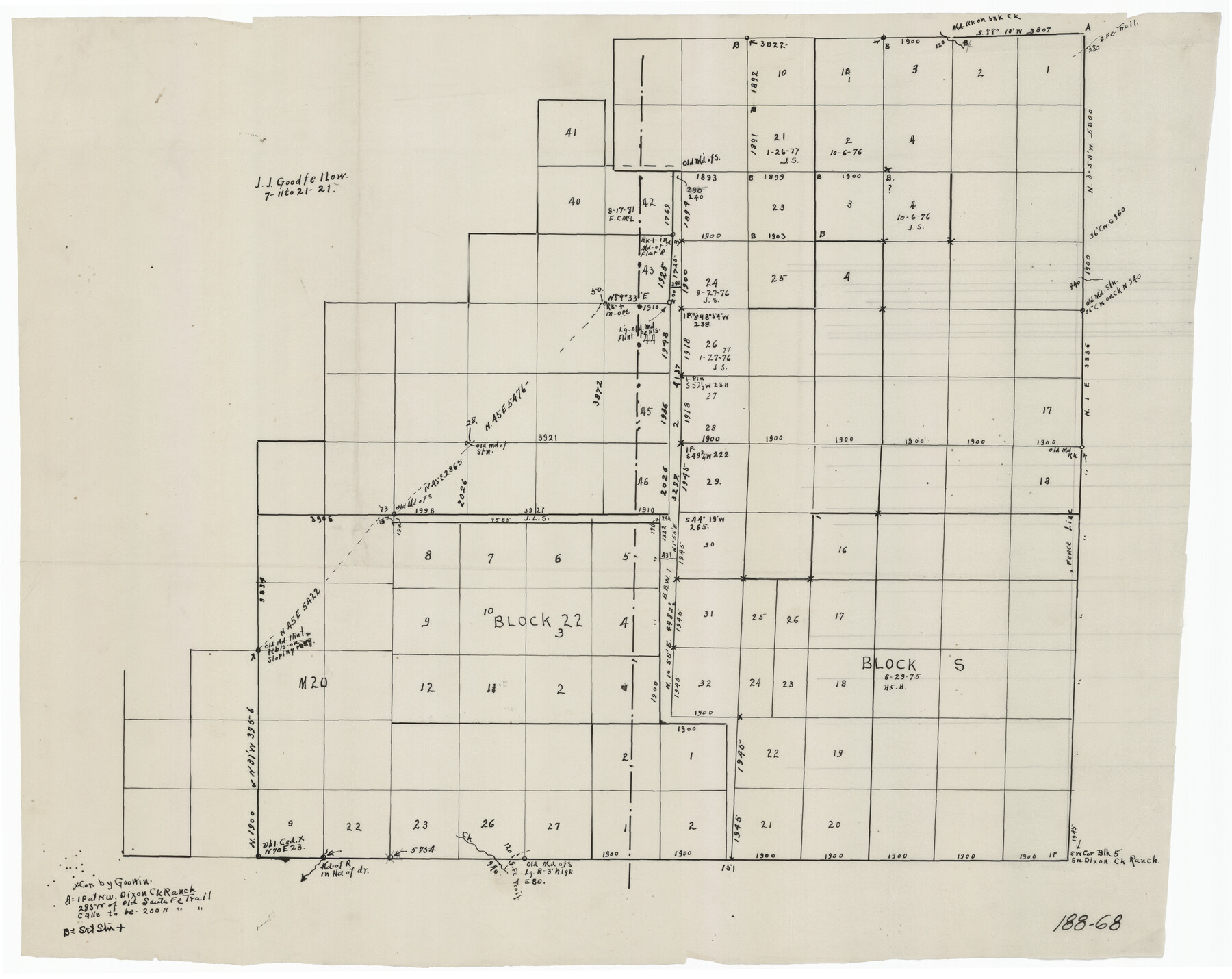 91825, [Parts of Blocks M-20, 22 and S], Twichell Survey Records