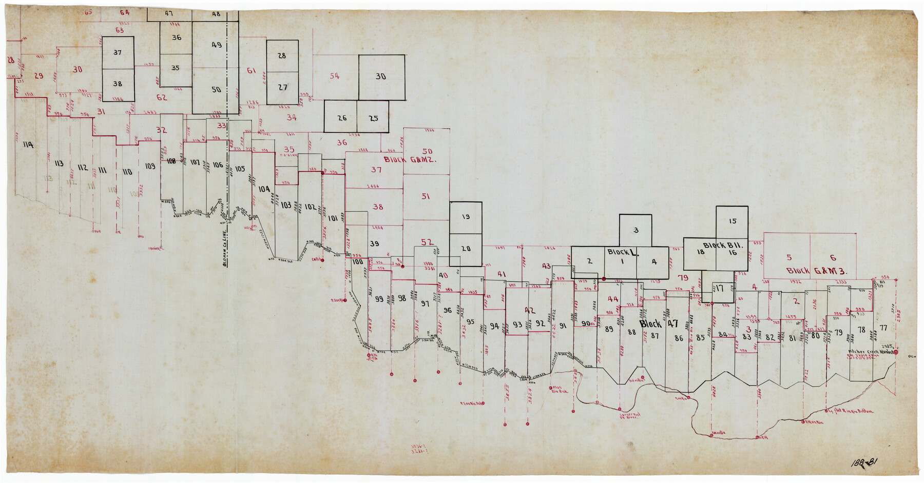 91827, [Sections 77-114, Block 47 and part of G. & M. Blocks 2 and 3], Twichell Survey Records