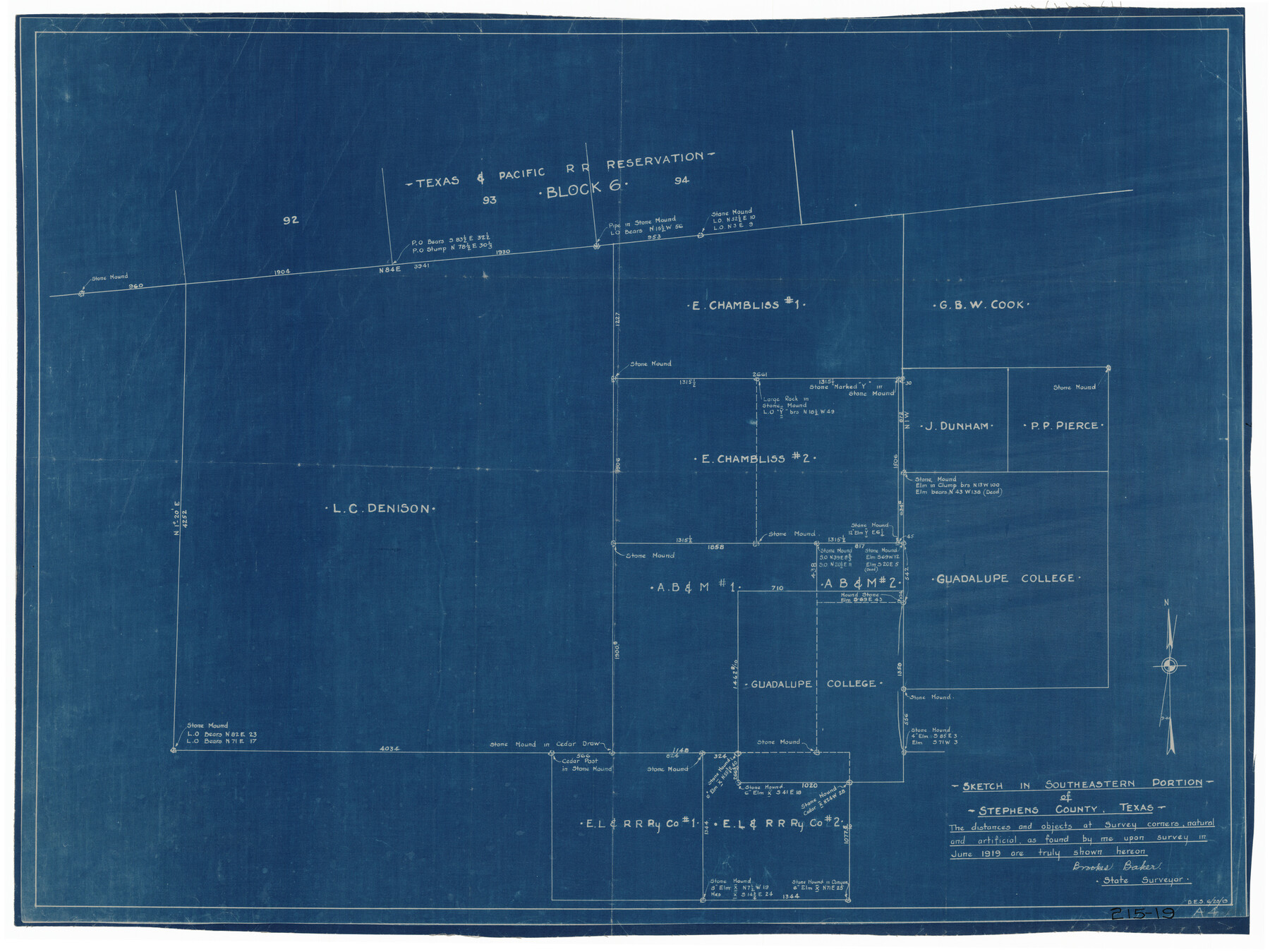 91841, Sketch in Southeastern Portion of Stephens County, Twichell Survey Records