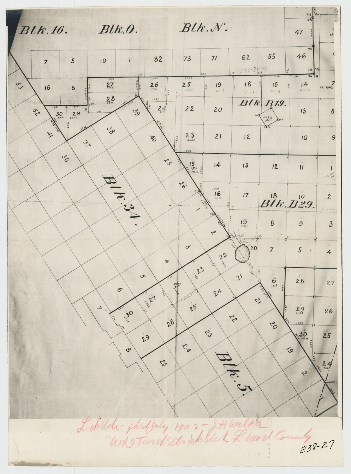 91846, [Blocks B-19, B-29, 34 and 5], Twichell Survey Records