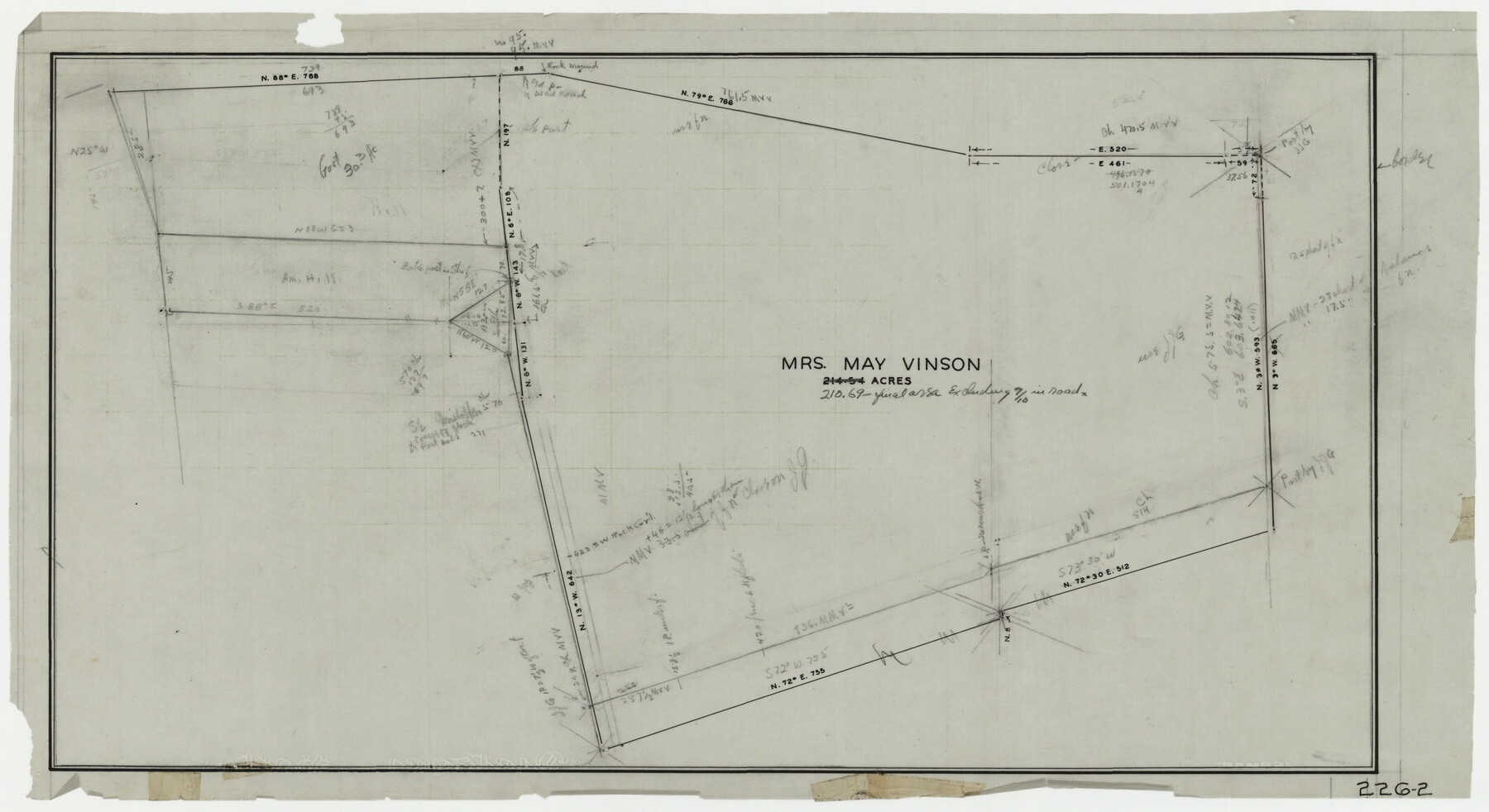 91877, [Mrs. May Vinson Survey], Twichell Survey Records