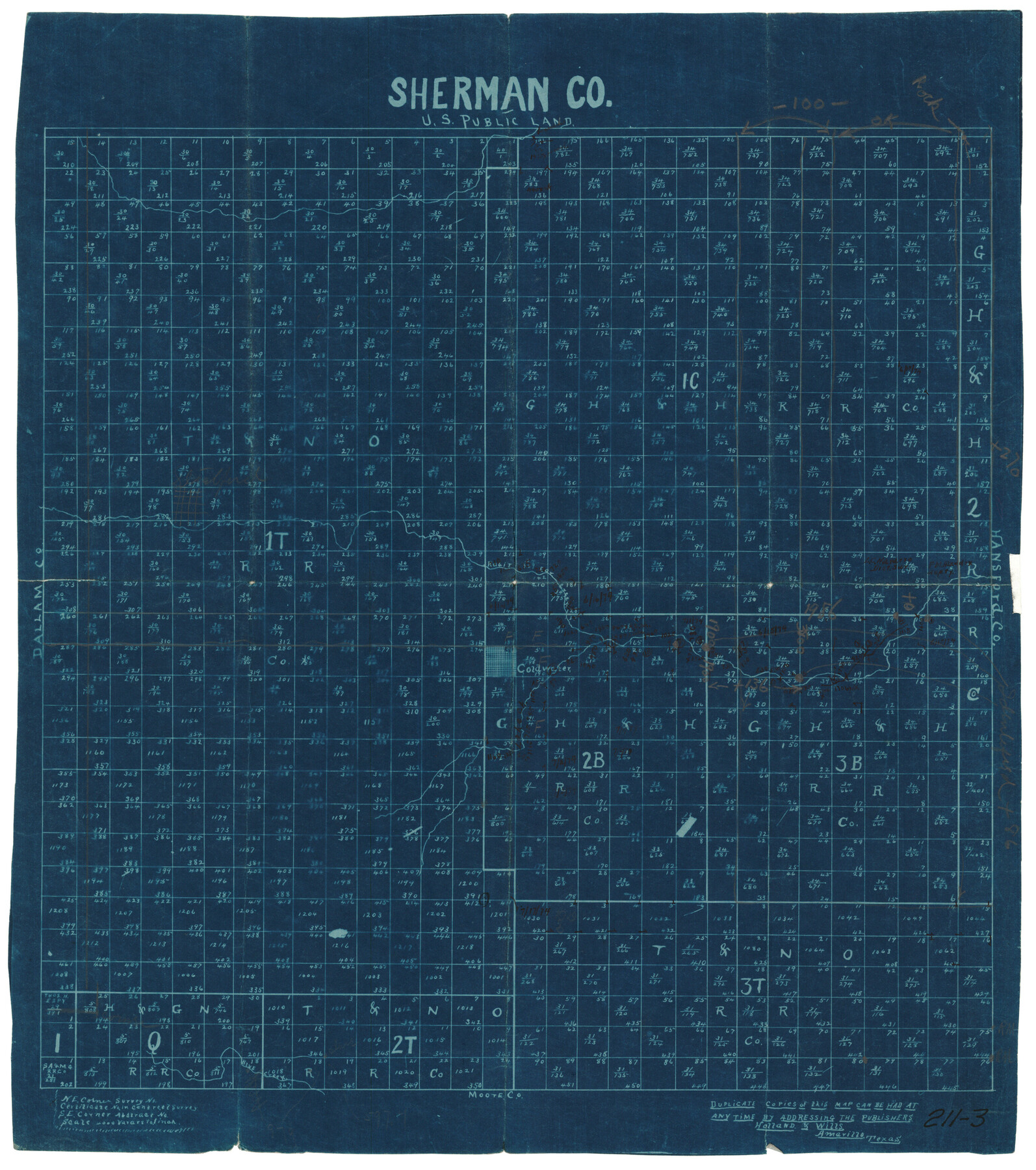 91895, Sherman Co., U. S. Public Land, Twichell Survey Records