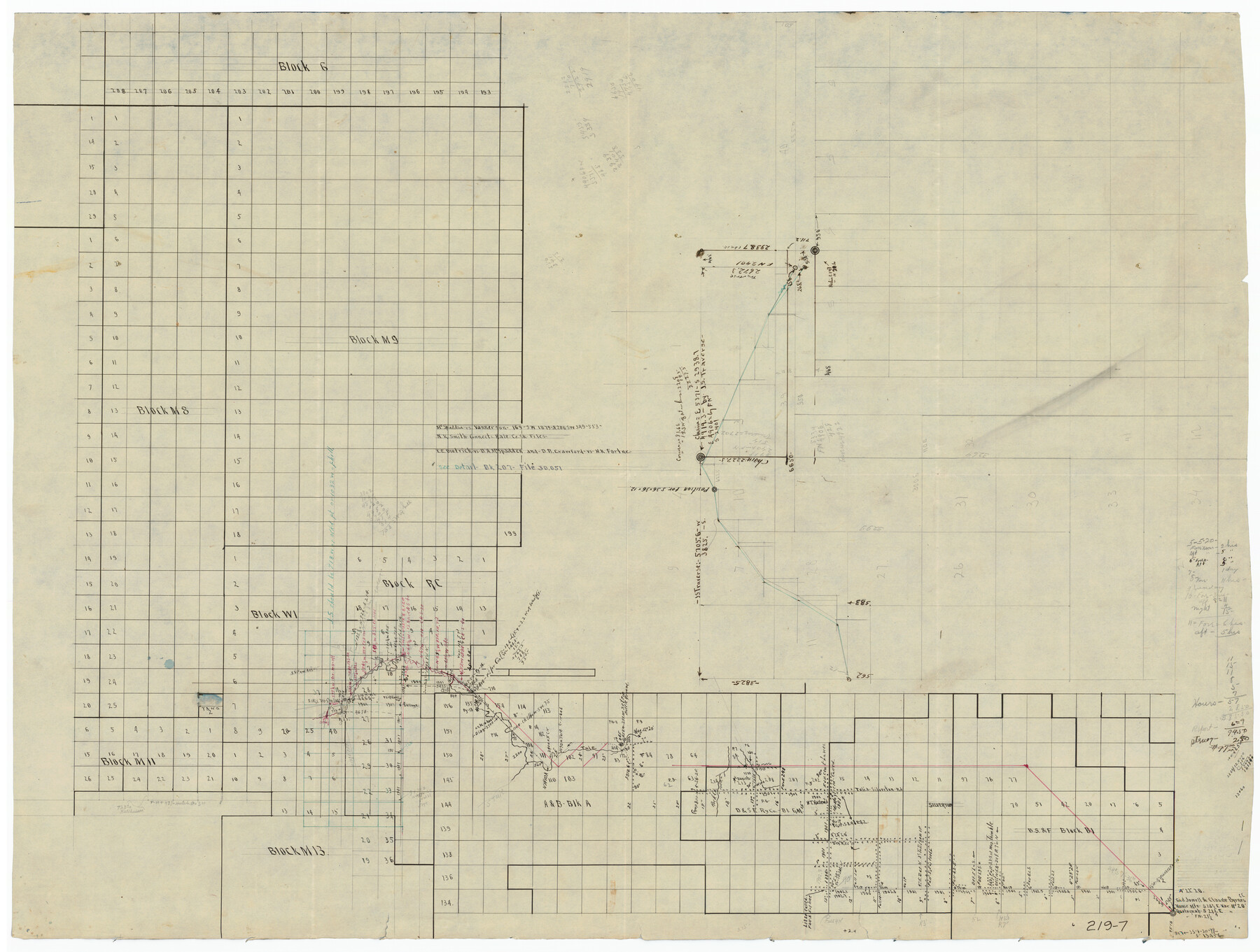 91932, [Blocks M8, M9, M11, W1, RC and A. & B. Block A], Twichell Survey Records