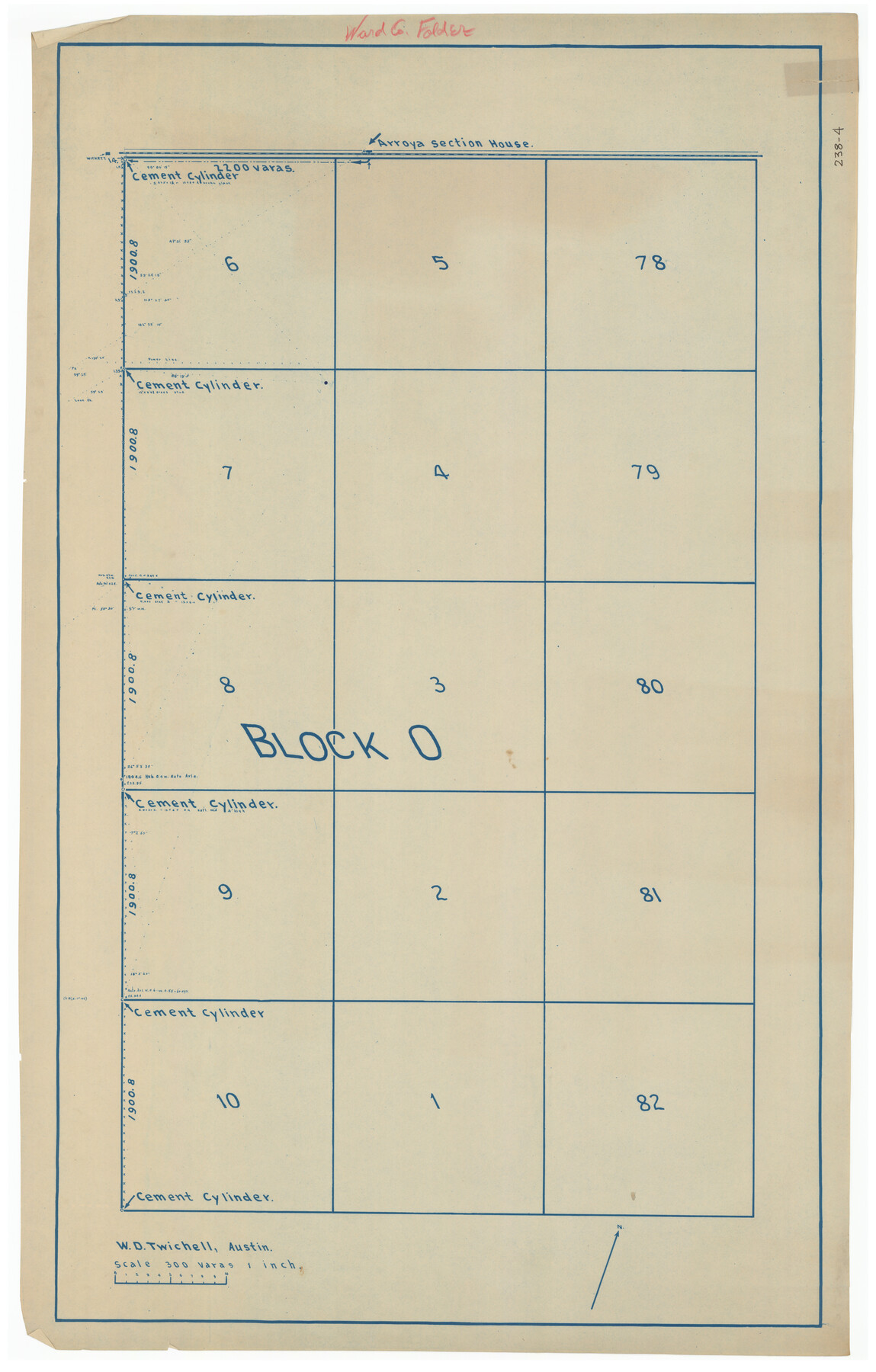 91946, [Gunter & Munson, Maddox Bros. & Anderson Block O], Twichell Survey Records