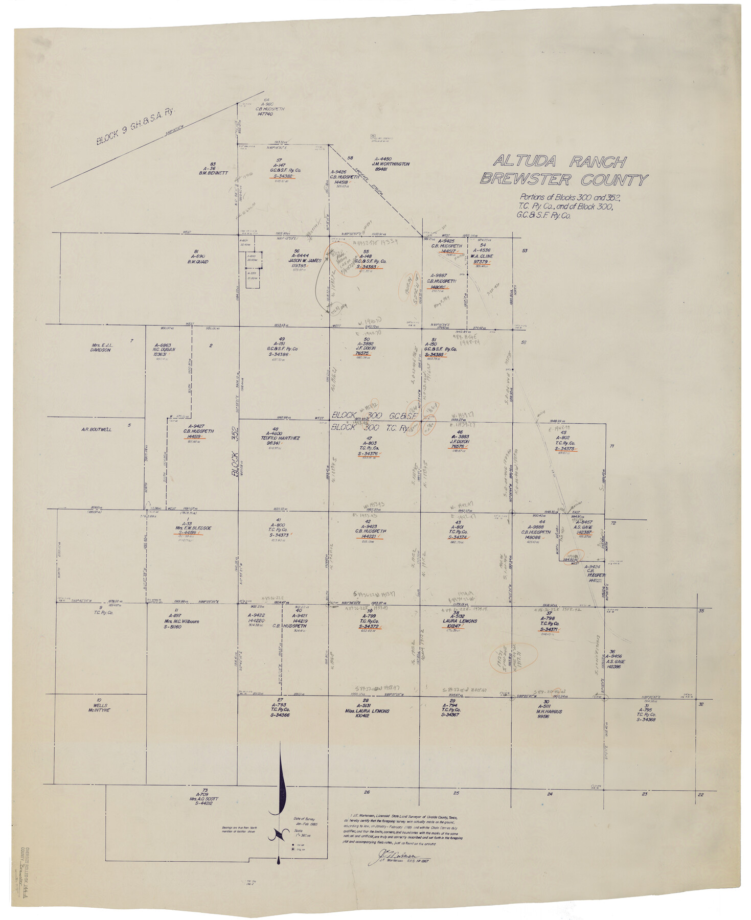 9195, Brewster County Rolled Sketch 144A, General Map Collection