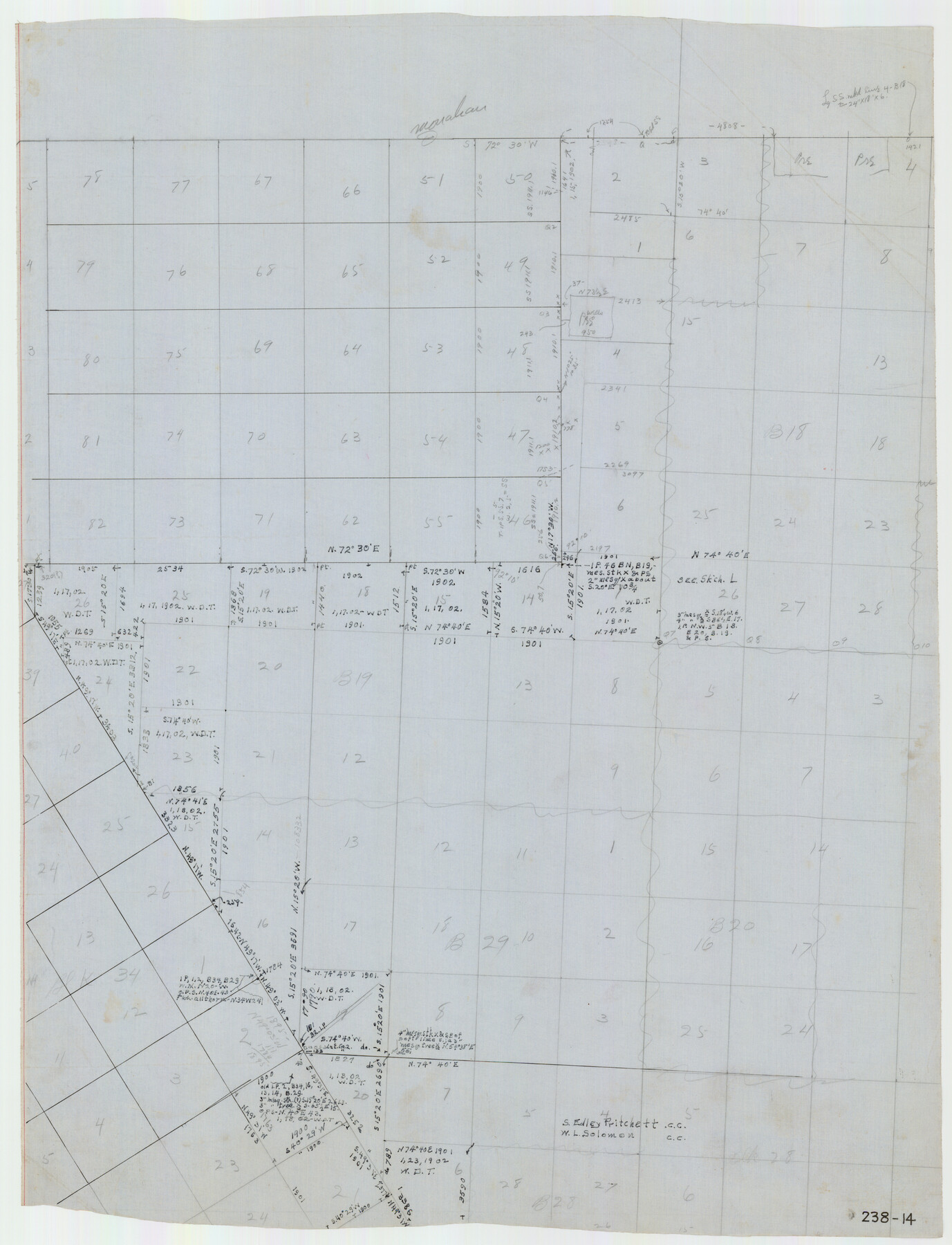 91952, [Parts of PSL Blocks B18, B19, B28, B20 and B29], Twichell Survey Records