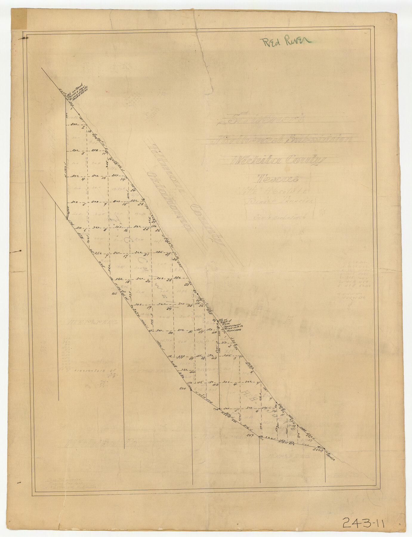 91994, Scrivener's North-west Sub-division, Wichita County, Texas, Twichell Survey Records