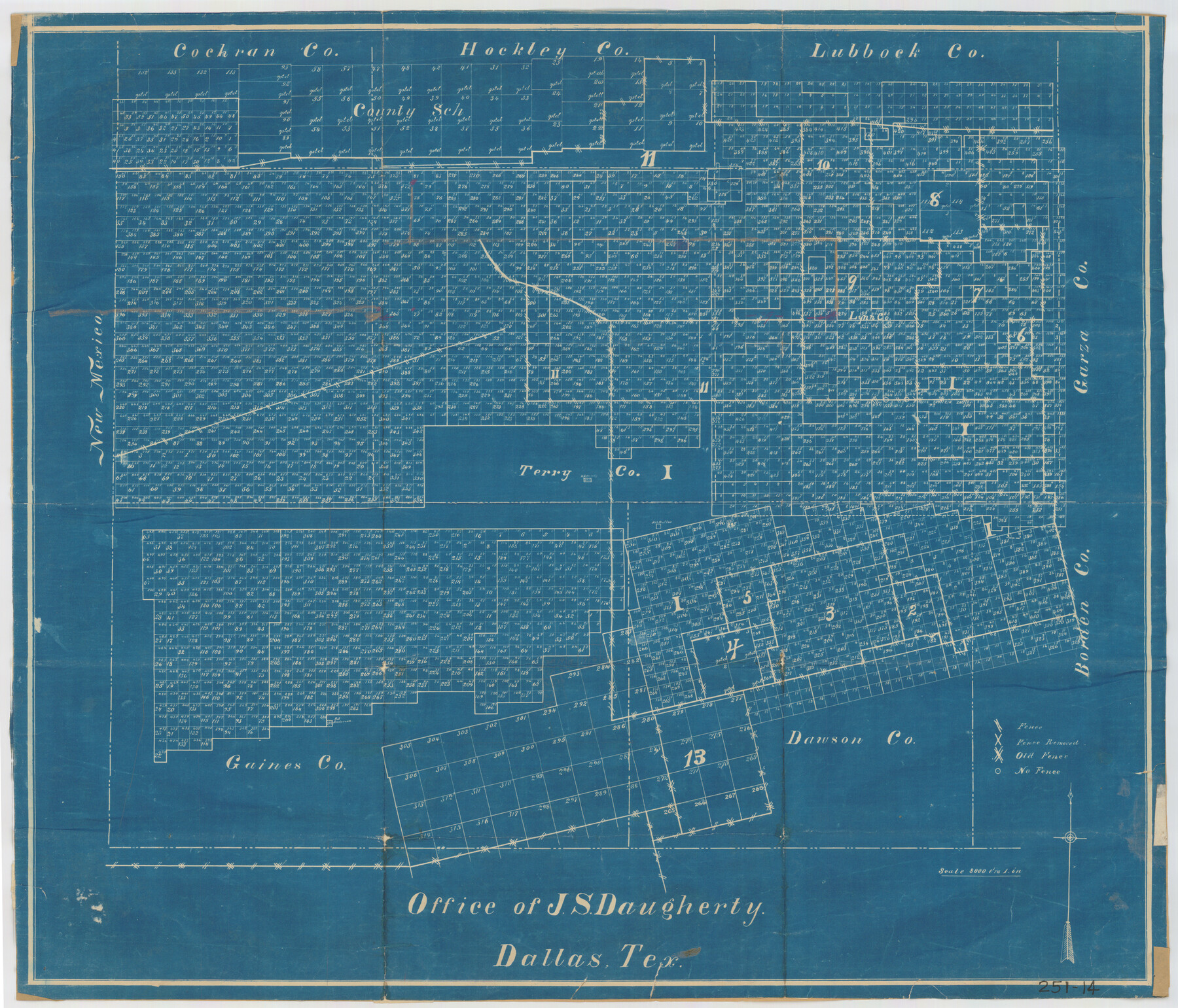 [Map showing Gaines, Dawson, Yoakum, Terry and Lynn Counties] 92007