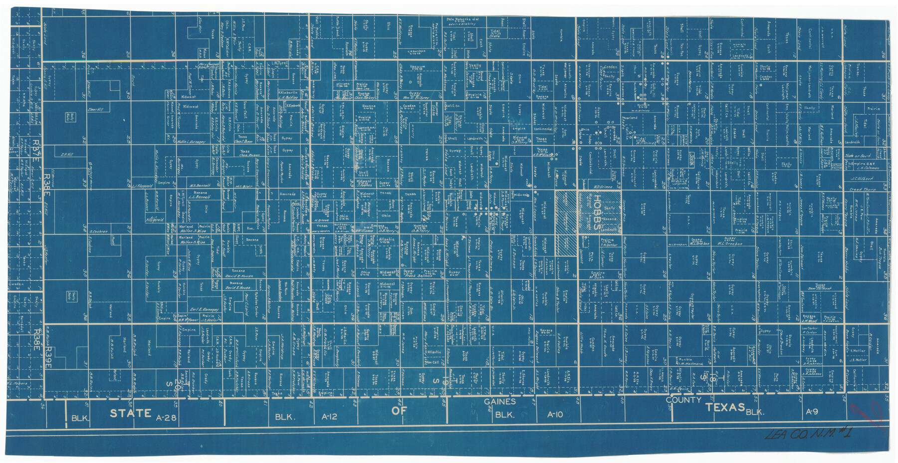 92033, [East Portion of Lea County] / [Central part of San Miguel County, New Mexico], Twichell Survey Records