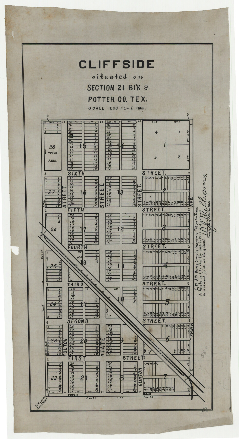 92100, Cliffside Situated on Section 21, Block 9, Potter County, Texas, Twichell Survey Records