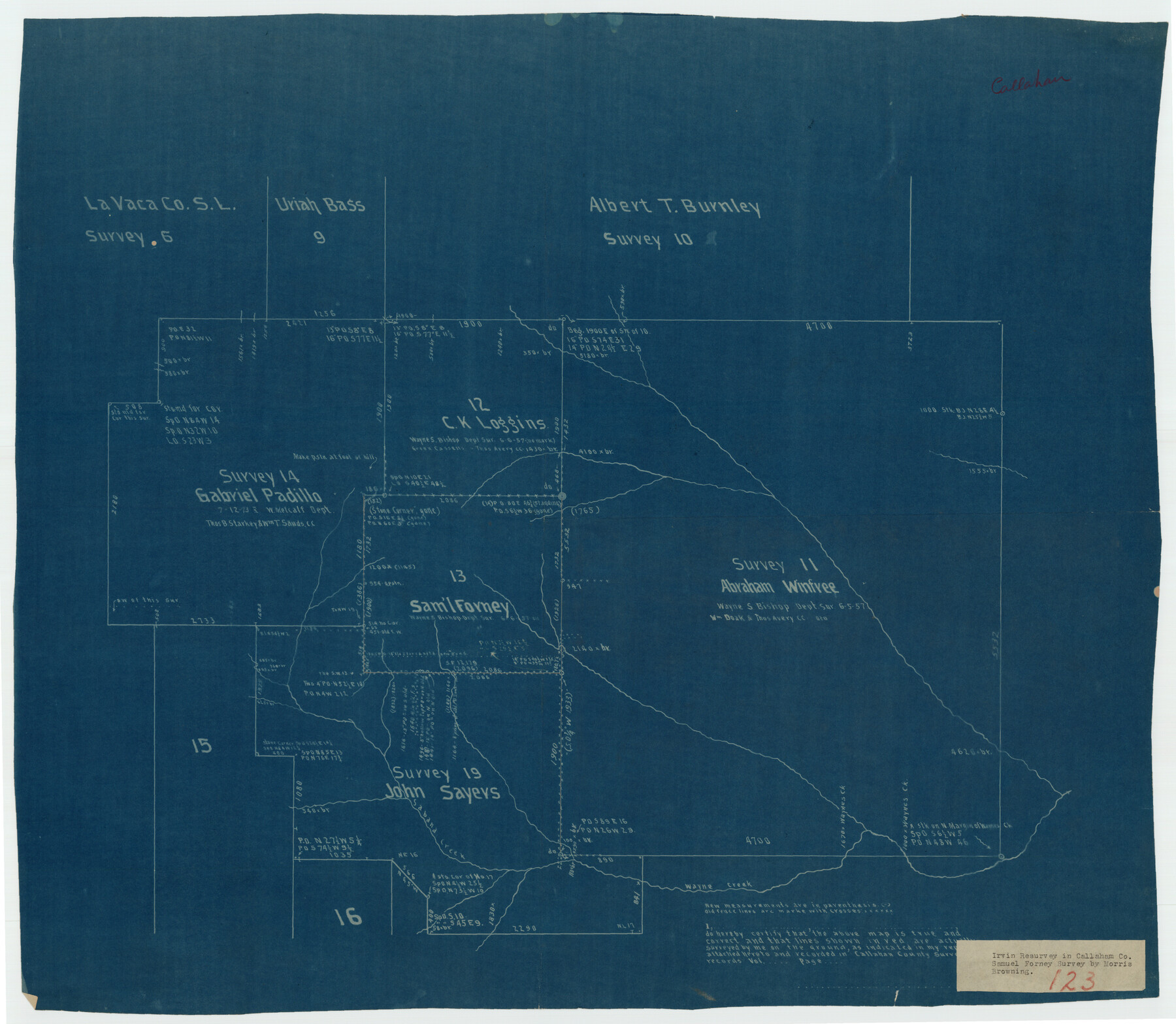 92117, [Area to the West and North of the Abraham Winfrey survey 11], Twichell Survey Records