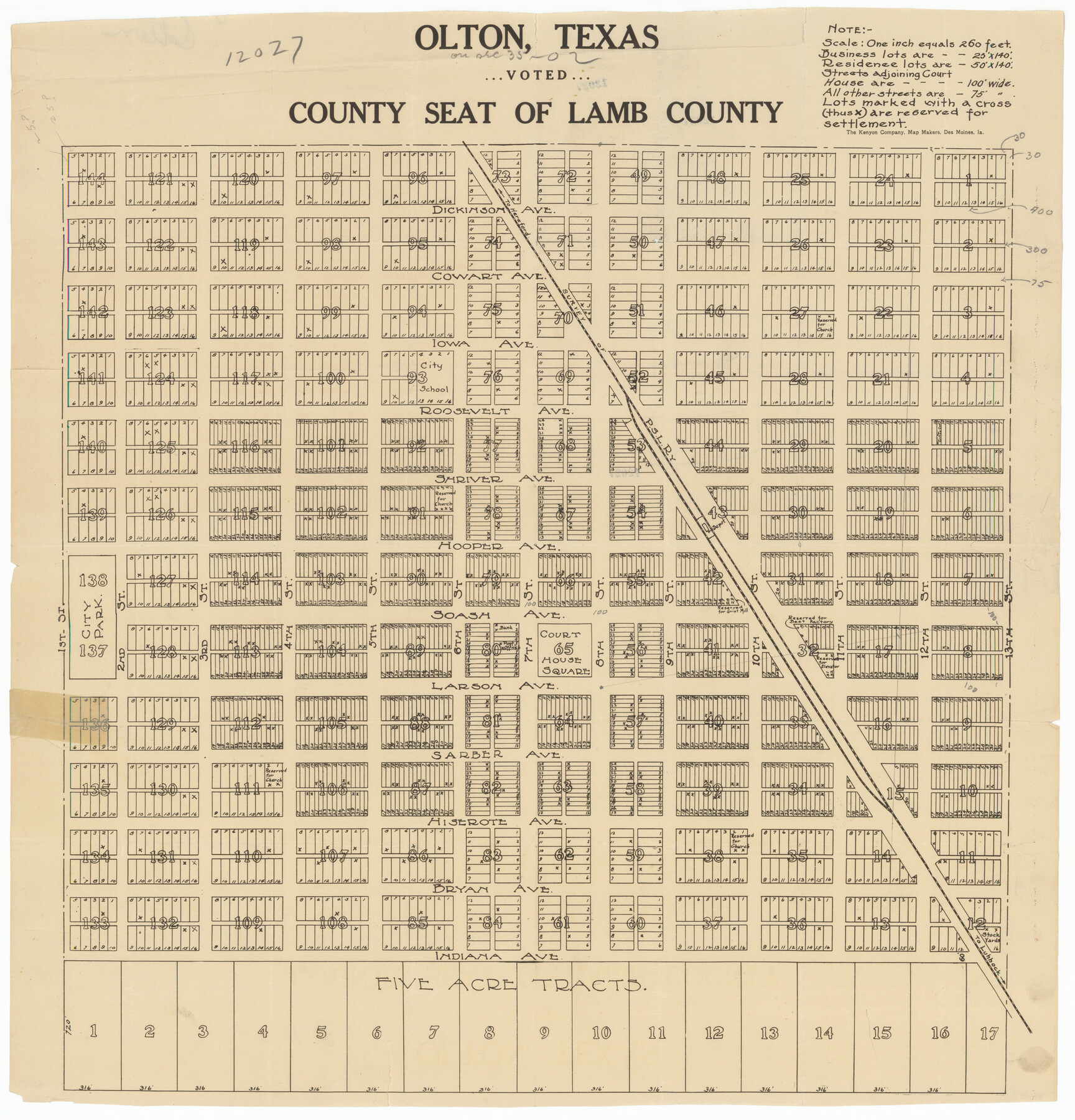 92151, Olton, Texas Voted County Seat of Lamb County, Twichell Survey Records