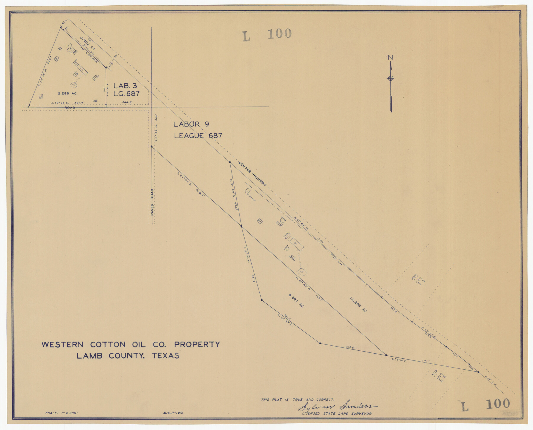 92166, Western Cotton Oil Co. Property Lamb County, Texas, Twichell Survey Records