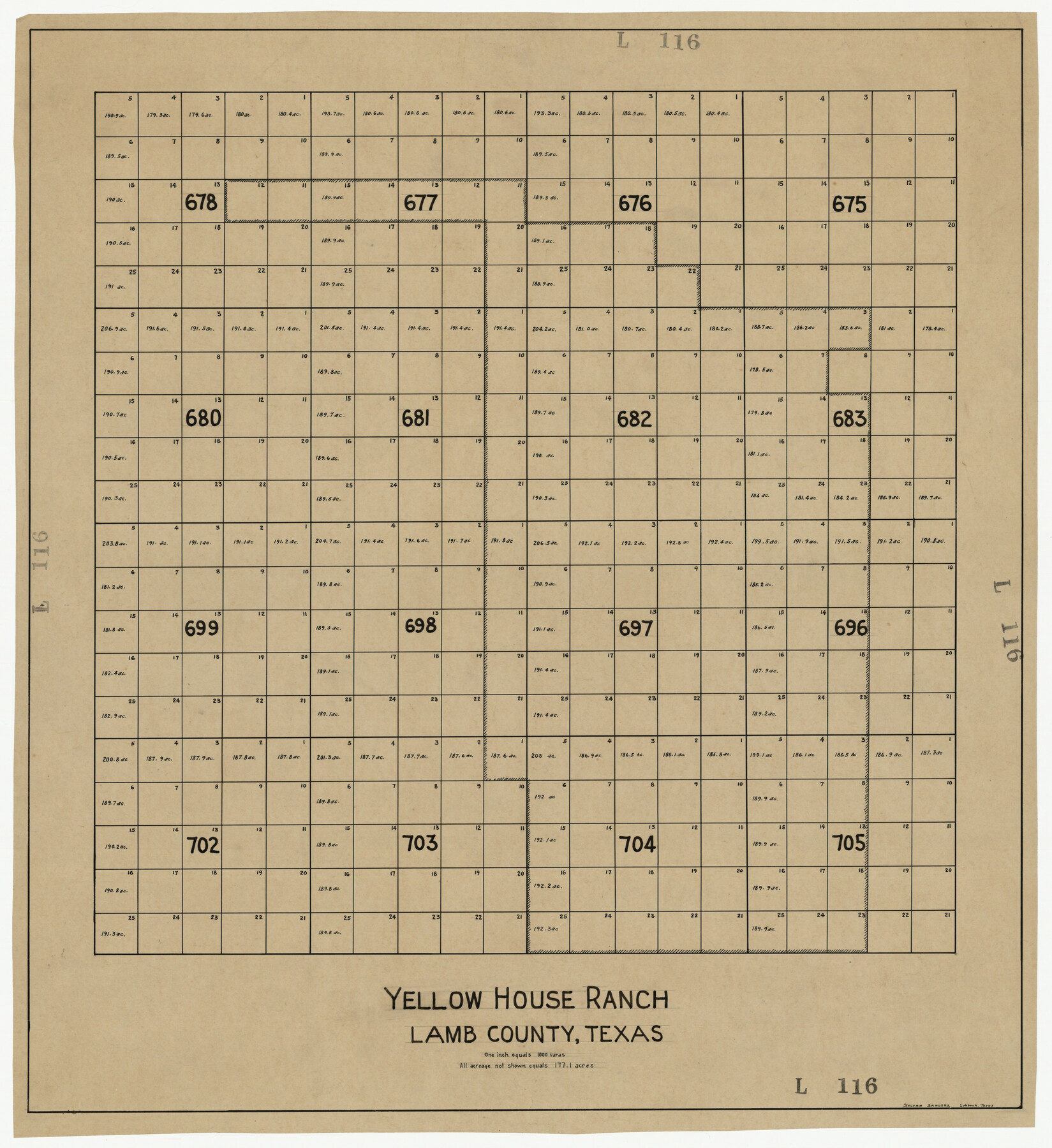 92178, Yellow House Ranch Lamb County, Texas, Twichell Survey Records