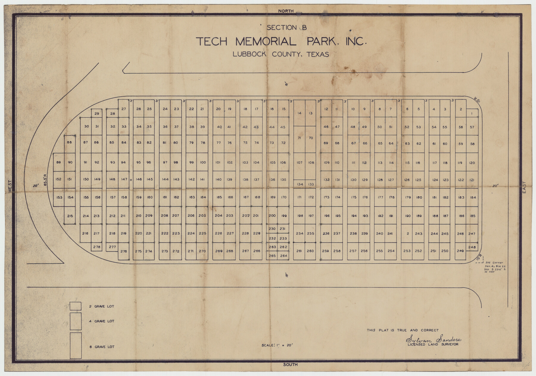 92268, Section B Tech Memorial Park, Inc., Twichell Survey Records