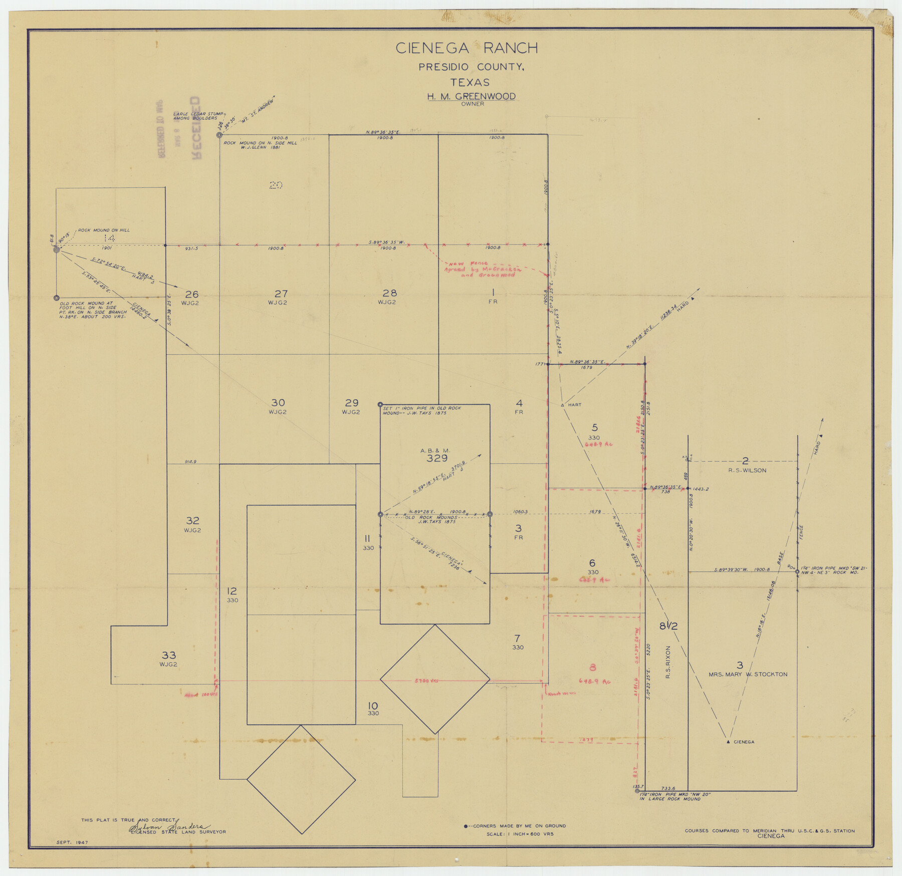 92287, Cienega Ranch, Twichell Survey Records