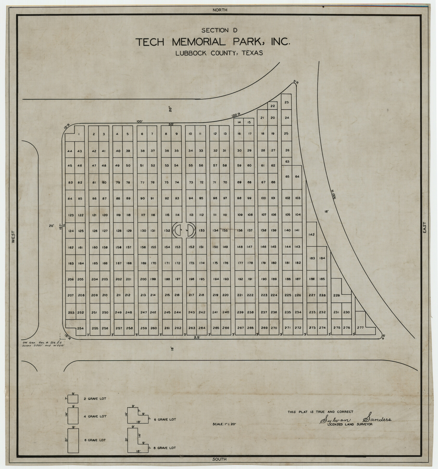 92300, Section D Tech Memorial Park, Inc., Twichell Survey Records