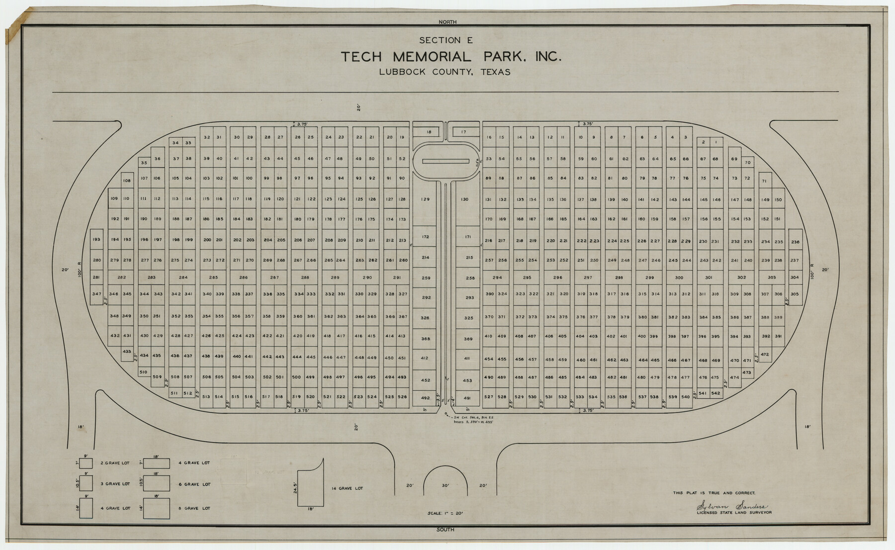 92301, Section E Tech Memorial Park, Inc., Twichell Survey Records